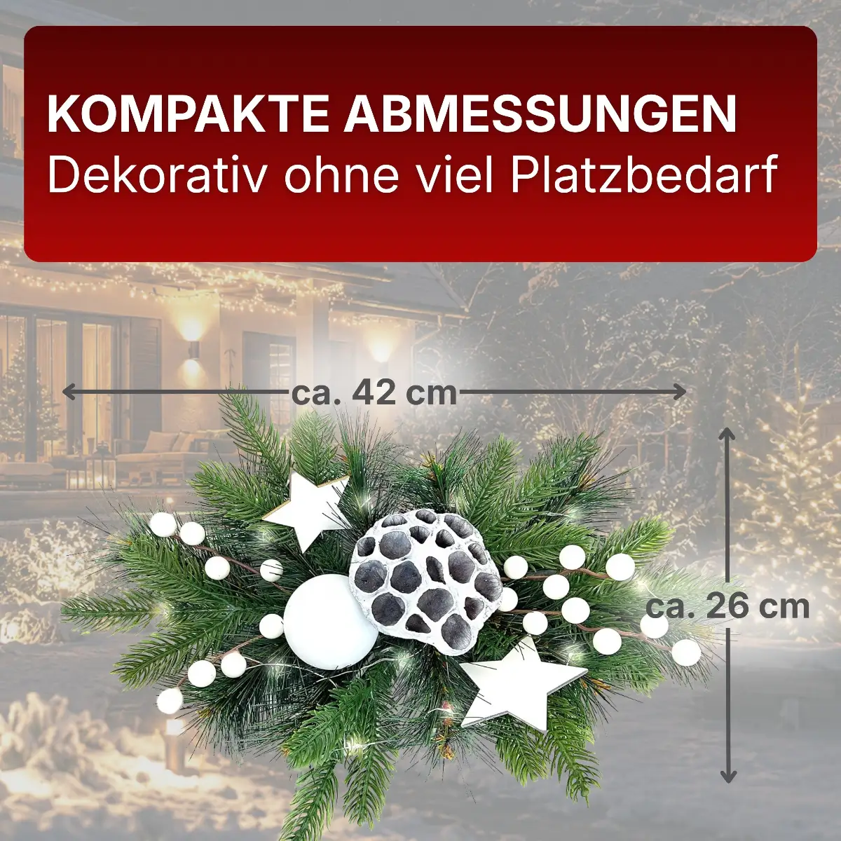 Adventsgesteck 26x42 cm