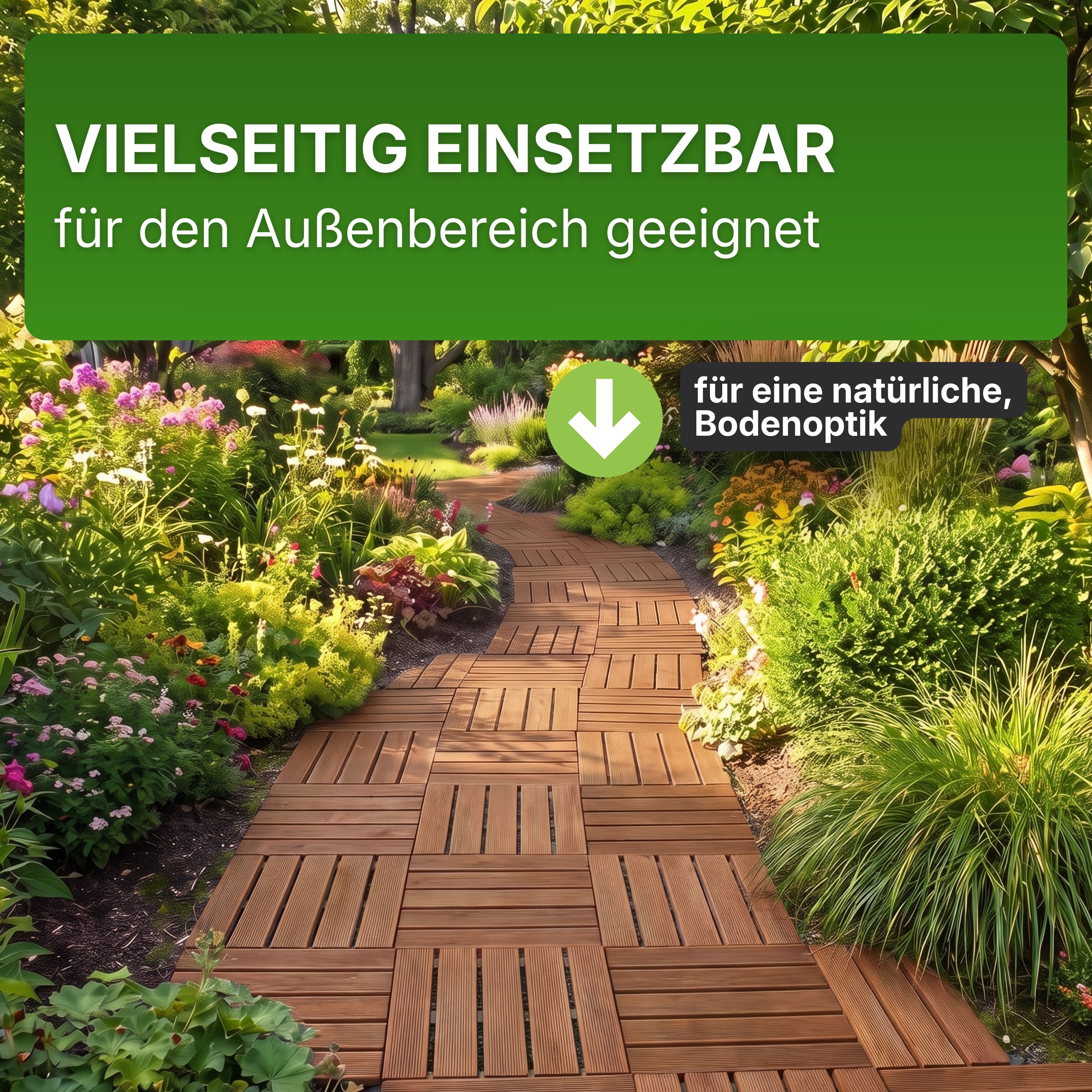 Holzfliese braun imprägniert 50x50 cm Fliese Bodenfliese Terrassenfliese