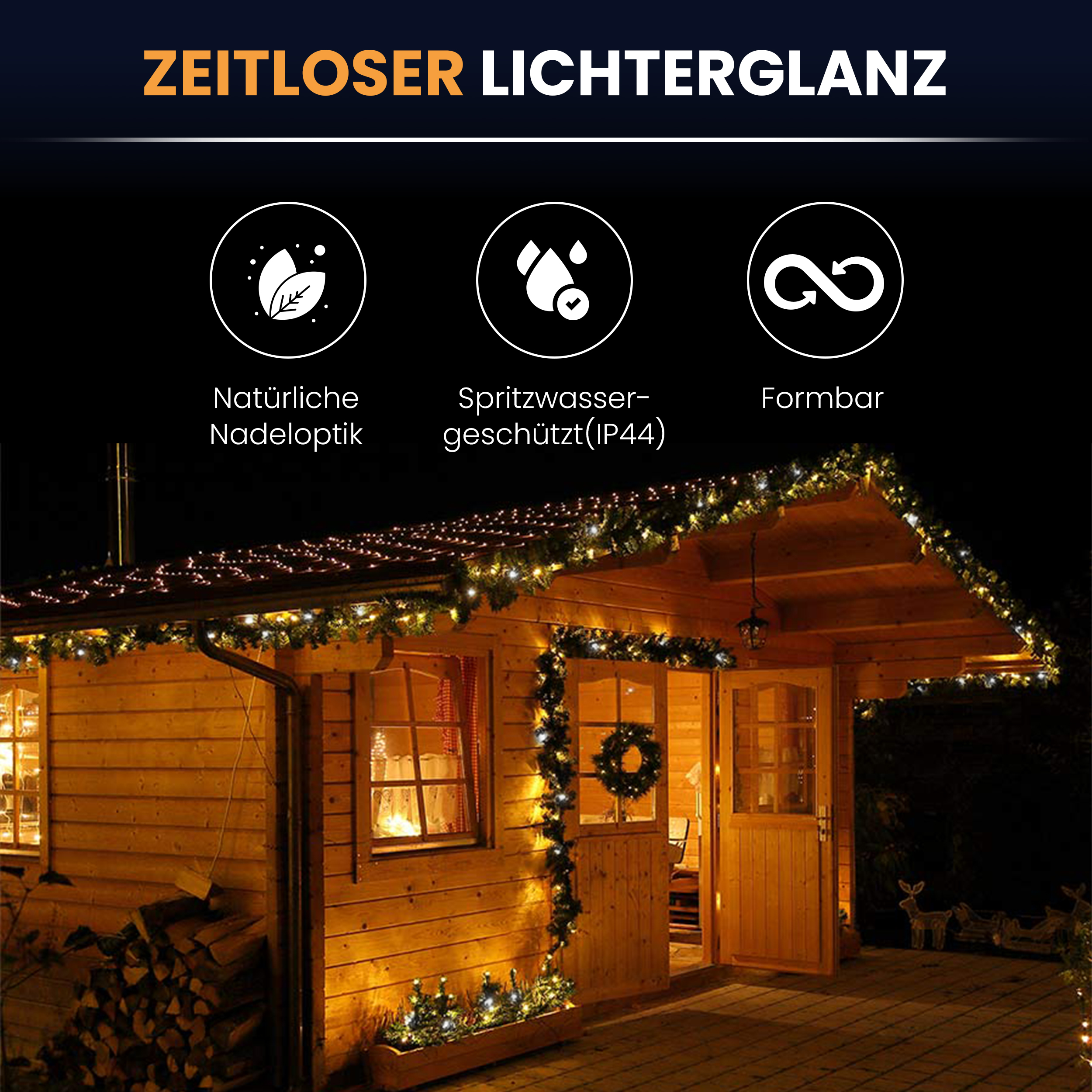 Künstliche Tannengirlande mit Beleuchtung LED Weihnachtsdeko Weihnachtsgirlande