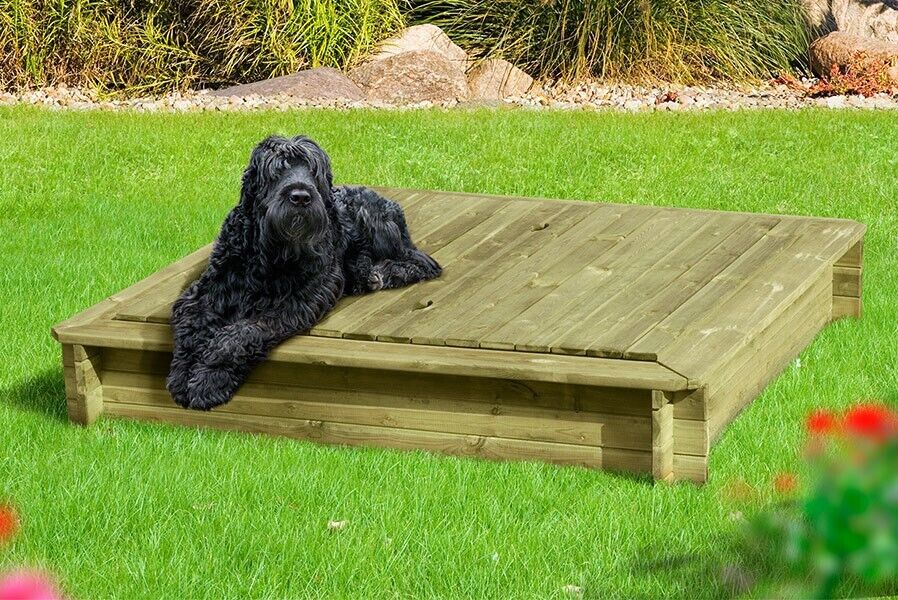 Sandkastendeckel 158x157 cm Holz-Deckel für Sandkasten 180x180 cm KDI Sandkastenabdeckung