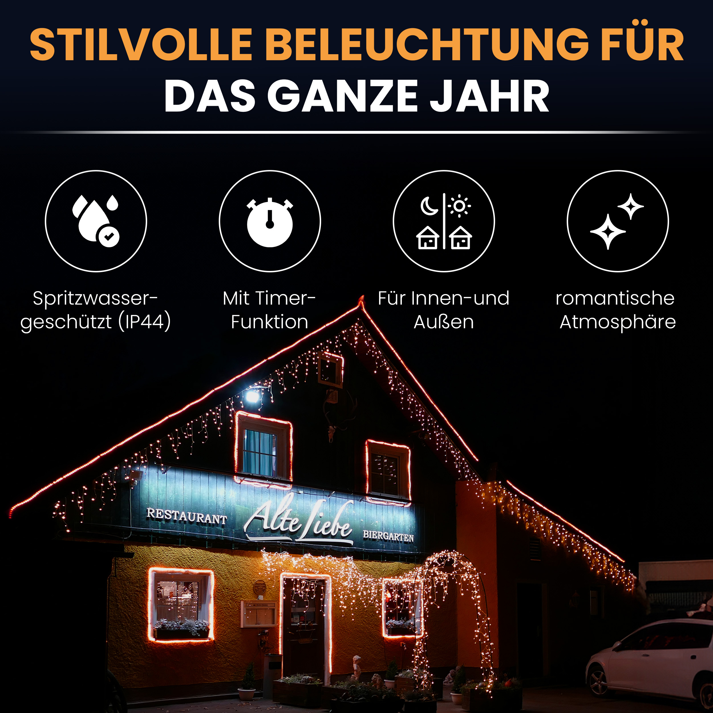 LED-Eisregen-Lichterkette LED Beleuchtung Lichterkette Eisregen