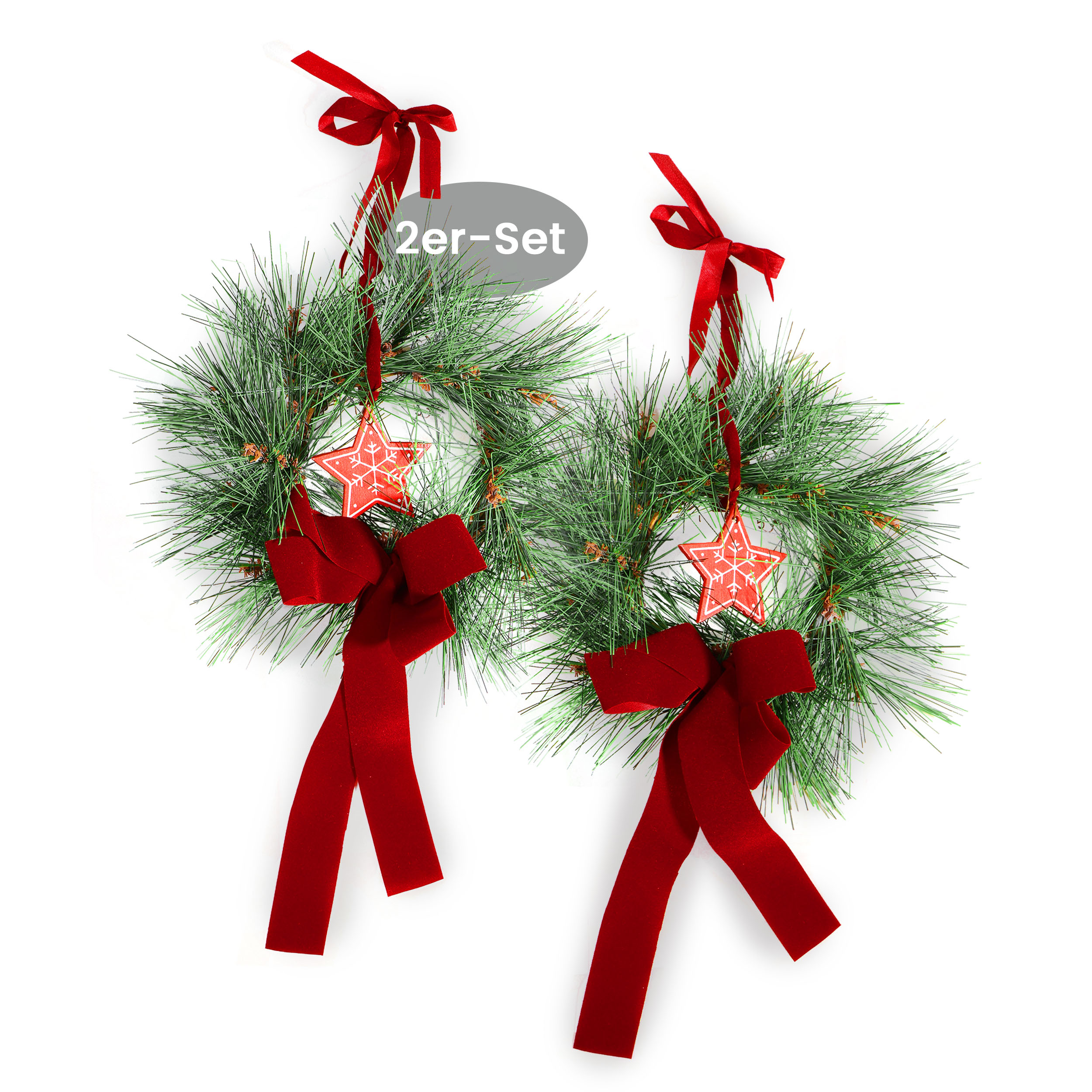 Künstlicher Advents-Türkranz Türschmuck Ø 22 cm und Ø 36 cm Weihnachtskranz