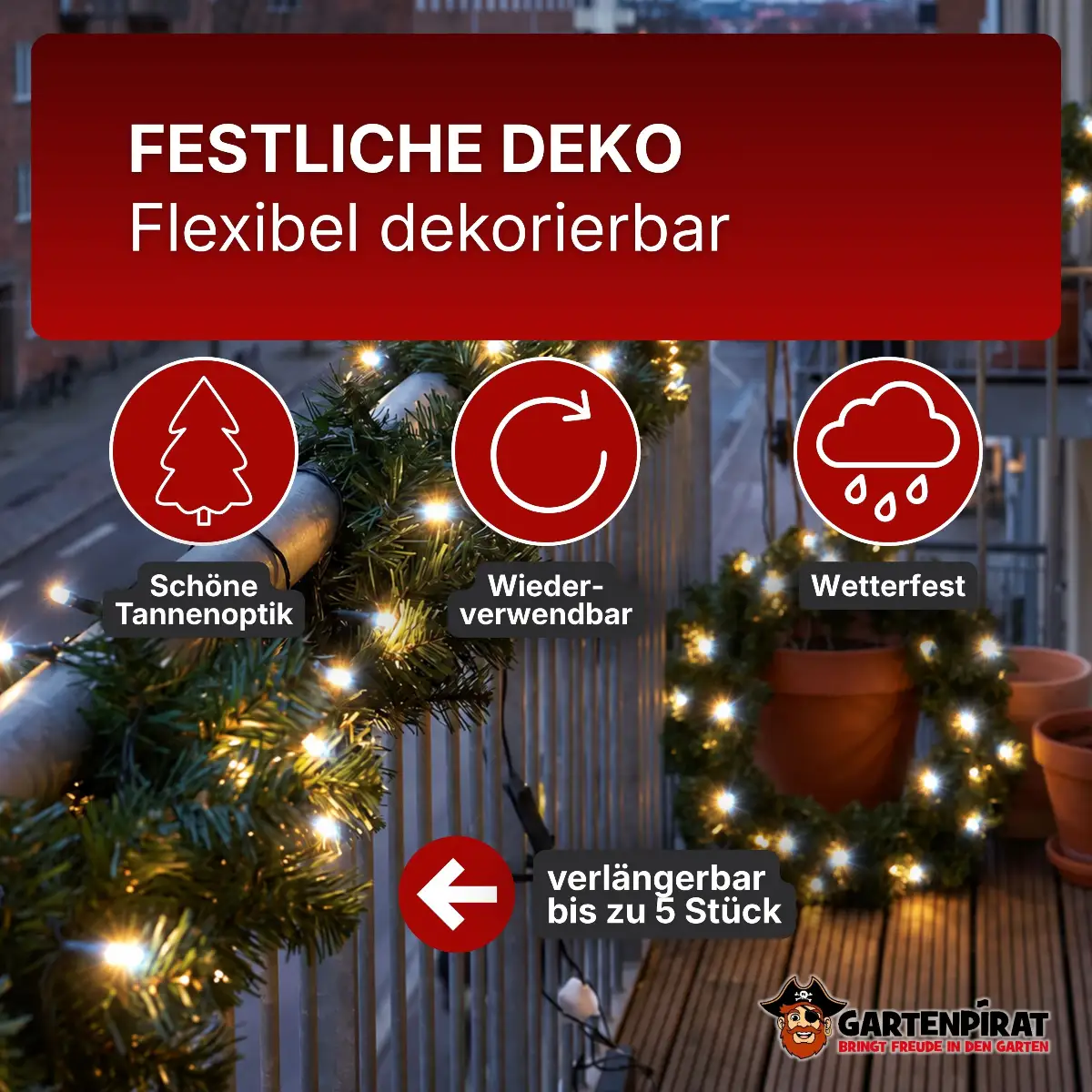 Erweiterbare Weihnachtsgirlande