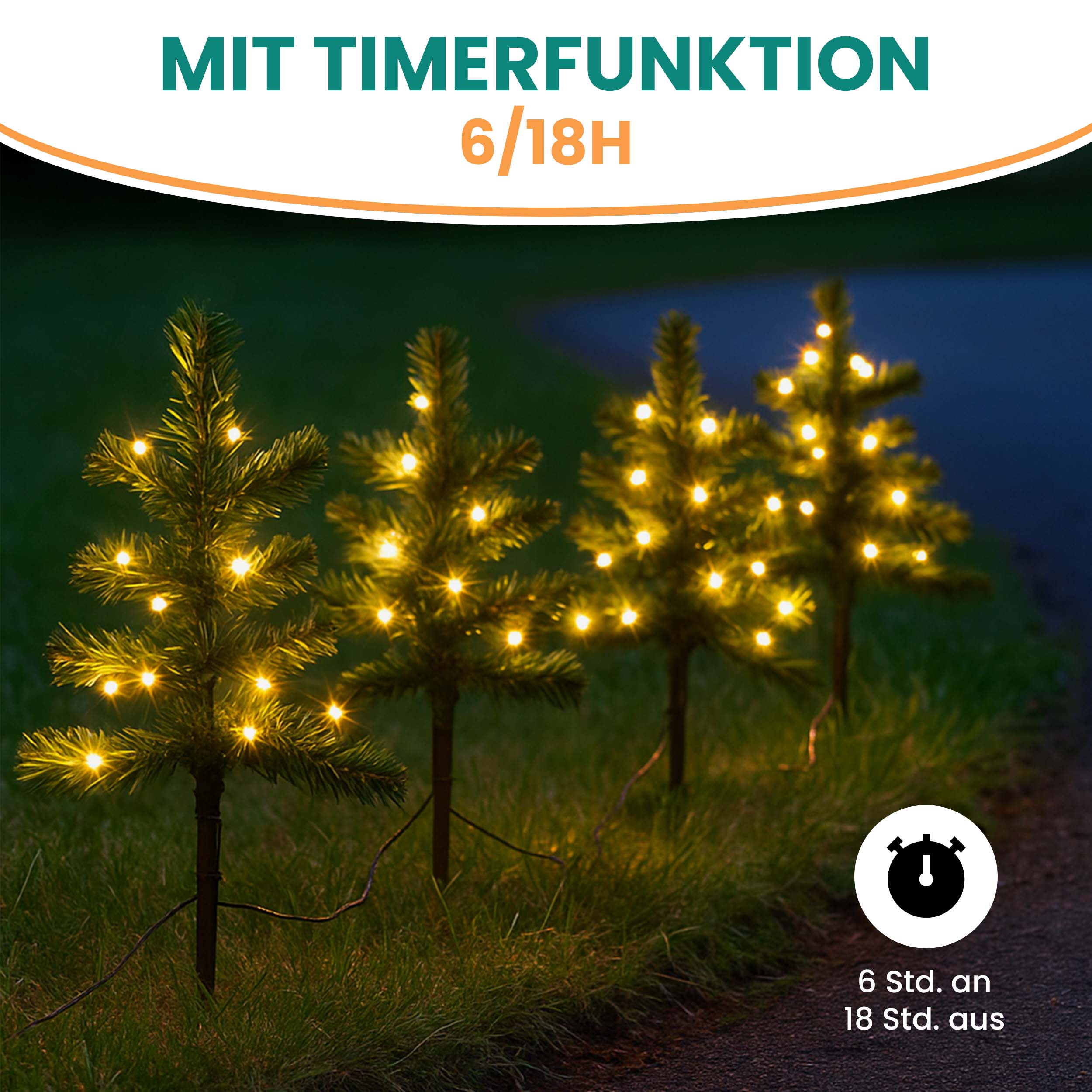 Tanne 5er Set mit LED warmweiß Lichterkette Weihnachtsbäumen Mini-Tannen Weihnachtsdekoration
