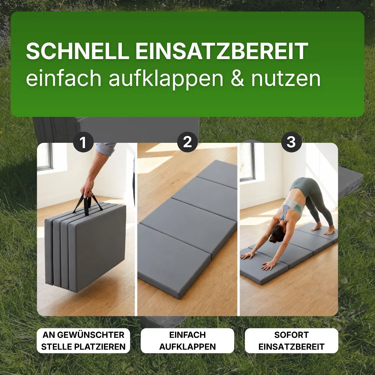 Universal Bodenmatte 4-teilig 200x100x10 cm Bouldermatte Weichbodenmatte klappbar