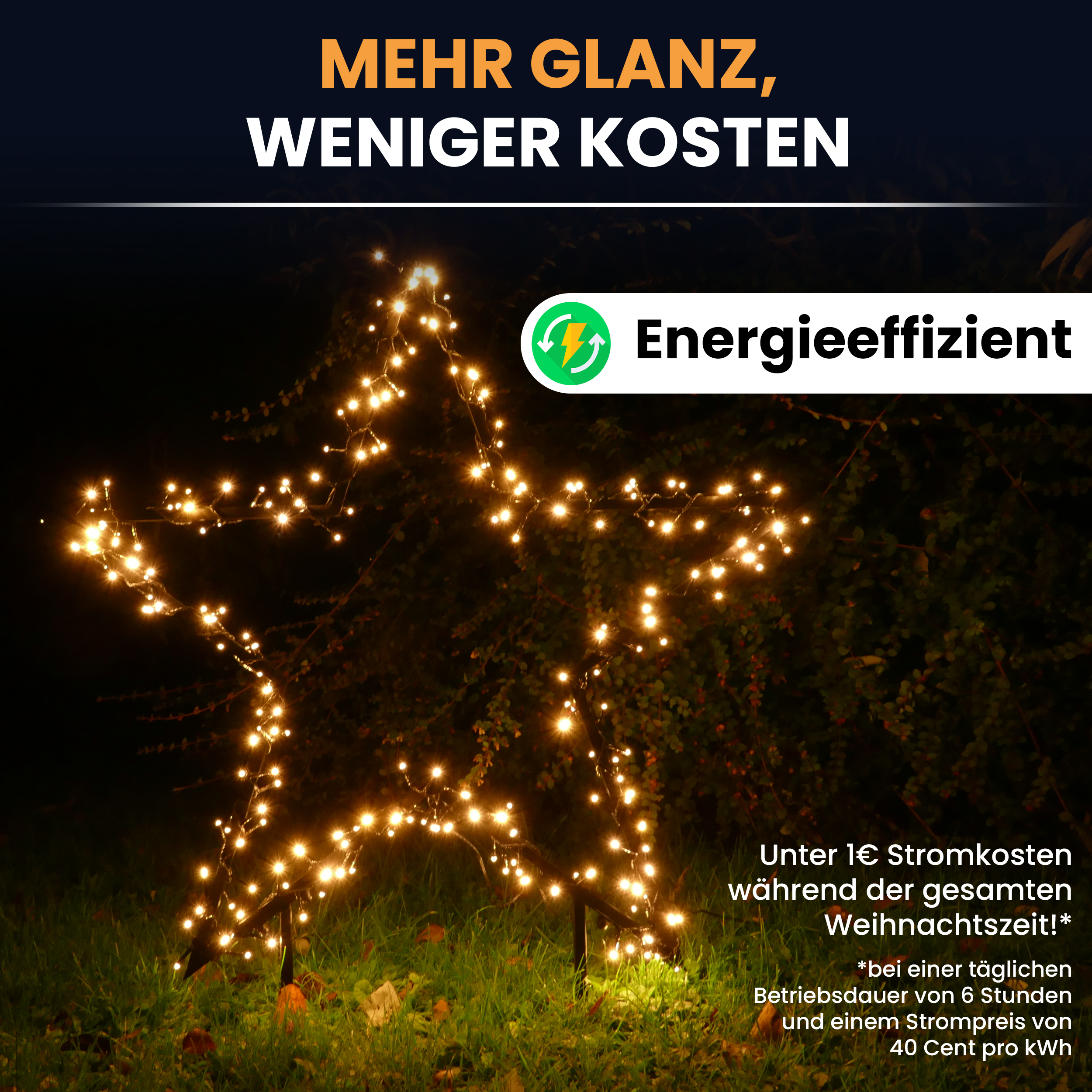5fsTNRk03TyaQp Gartenstern mit Erdspieß und LED Beleuchtung Weihnachtsstern