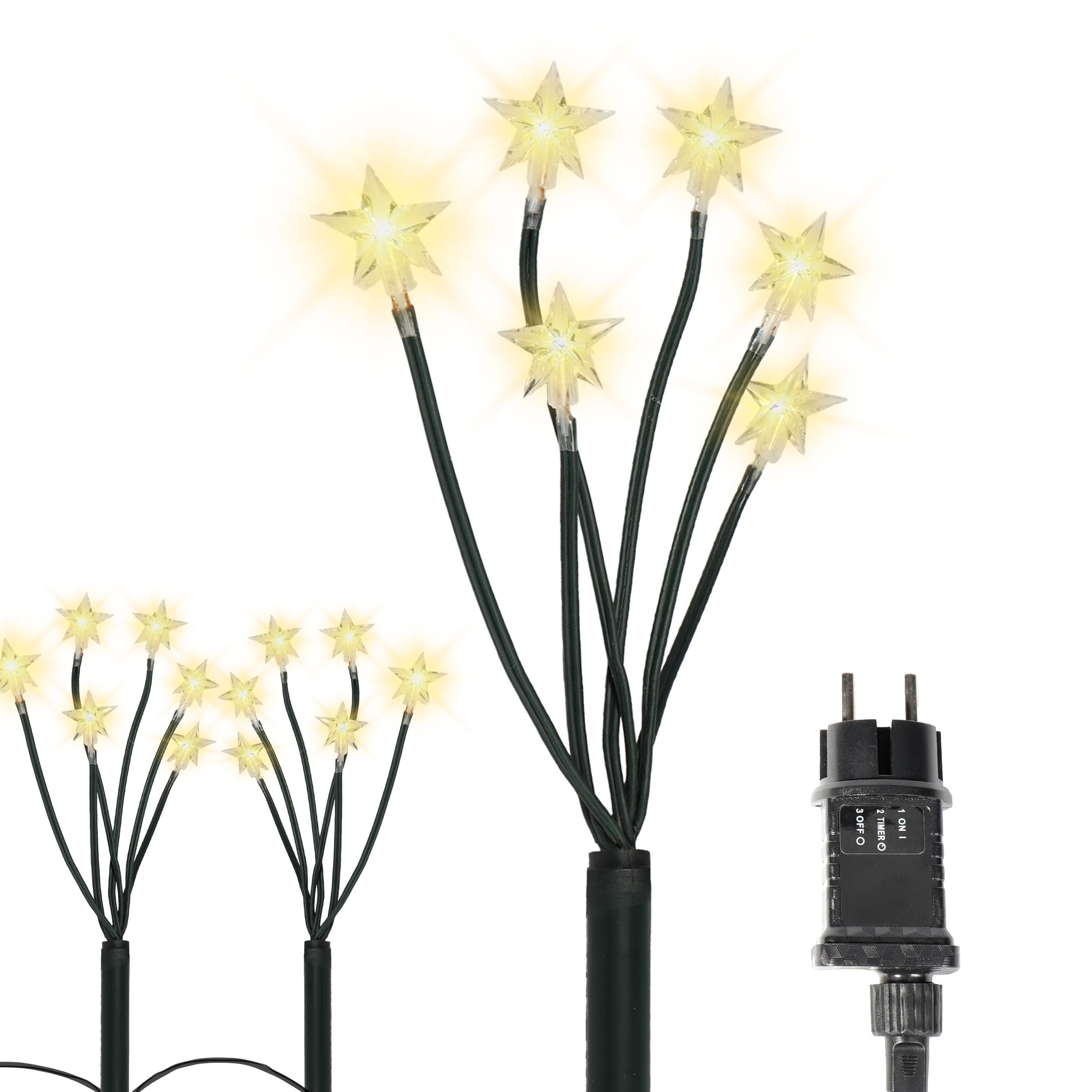 LED Gartenstecker 5er Set Funkelnde Sternenstäbe für den Außenbereich