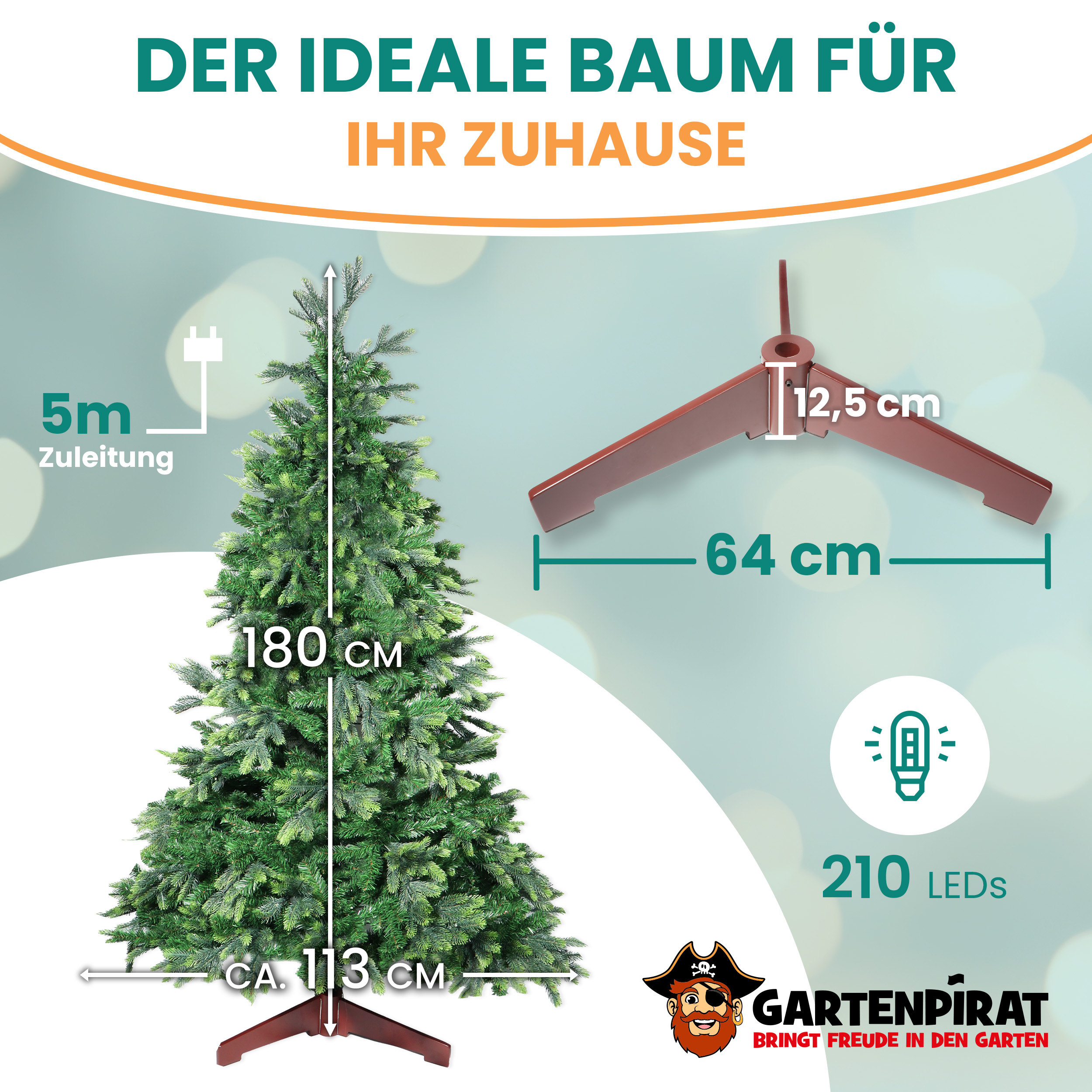 BonTree Tanne künstlicher Weihnachtsbaum mit LED Christbaum Komfort Set