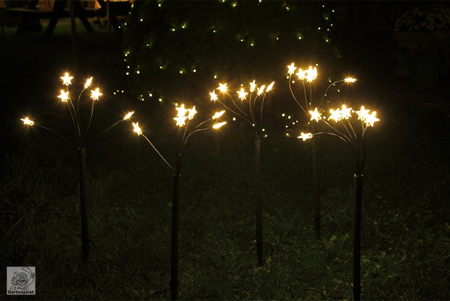 LED Gartenstecker 5er Set Funkelnde Sternenstäbe für den Außenbereich
