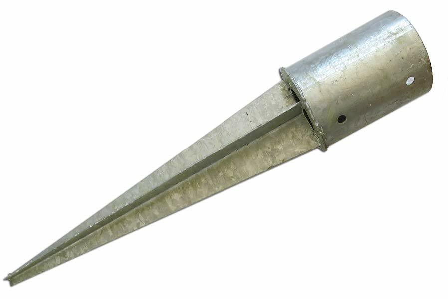 Einschlagbodenhülse rund Pfostenträger zum Einschlagen Bodenanker verzinkt für Pfosten