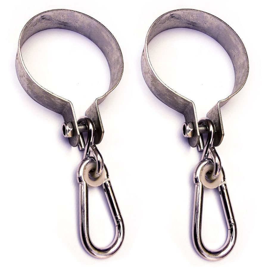 Schaukelhaken für Rundholz mit Karabinerhaken Schaukelschelle rund Manschettenhaken