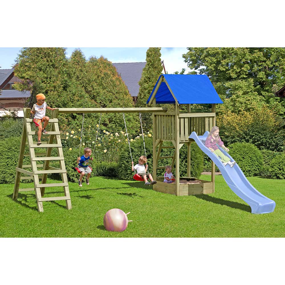 Spielanlage "Nassau" Spielturm inkl. Doppelschaukel und Sandkasten