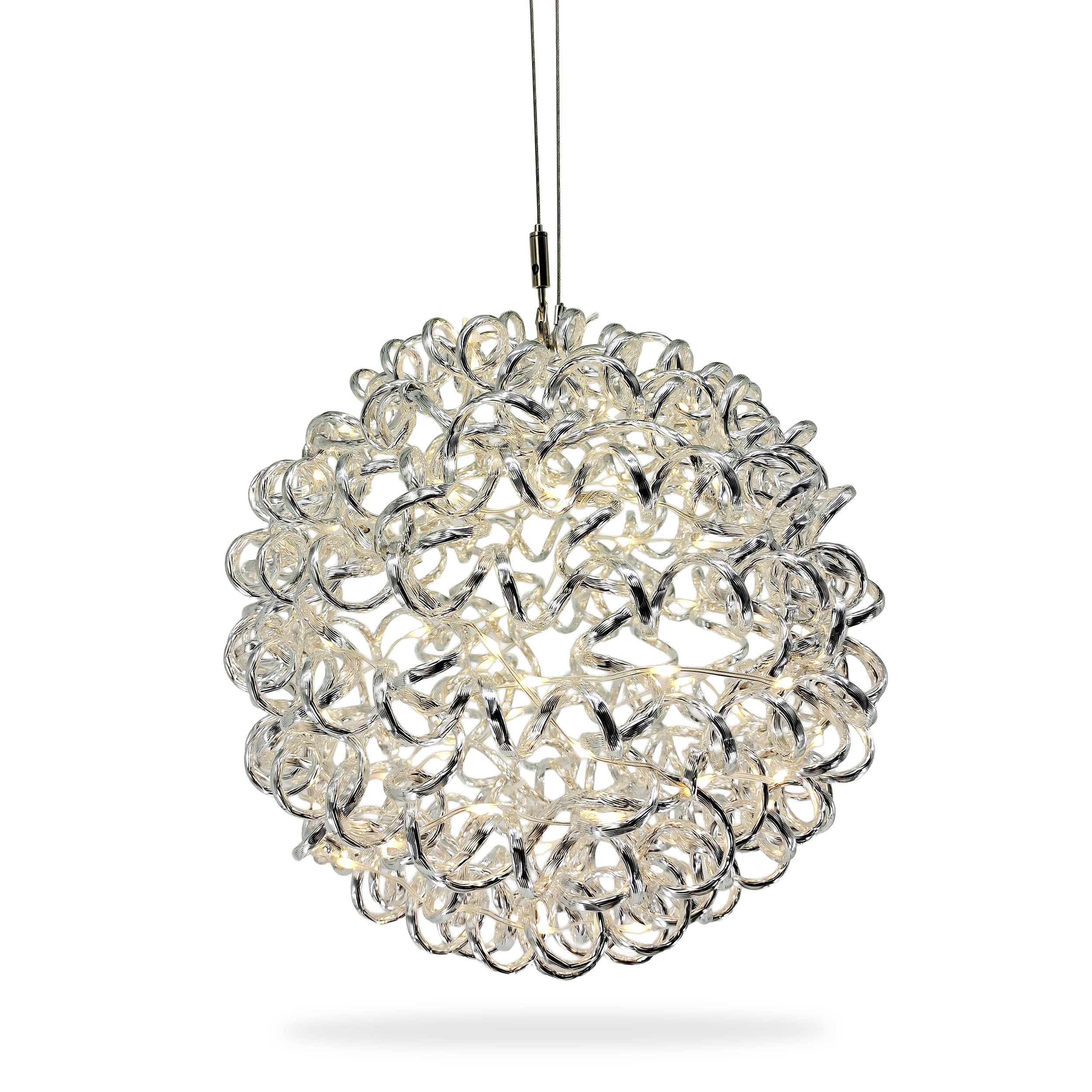Dekoration aus Aluminium – Kugel & Stern mit warmweißen LEDs & Timer-Funktion