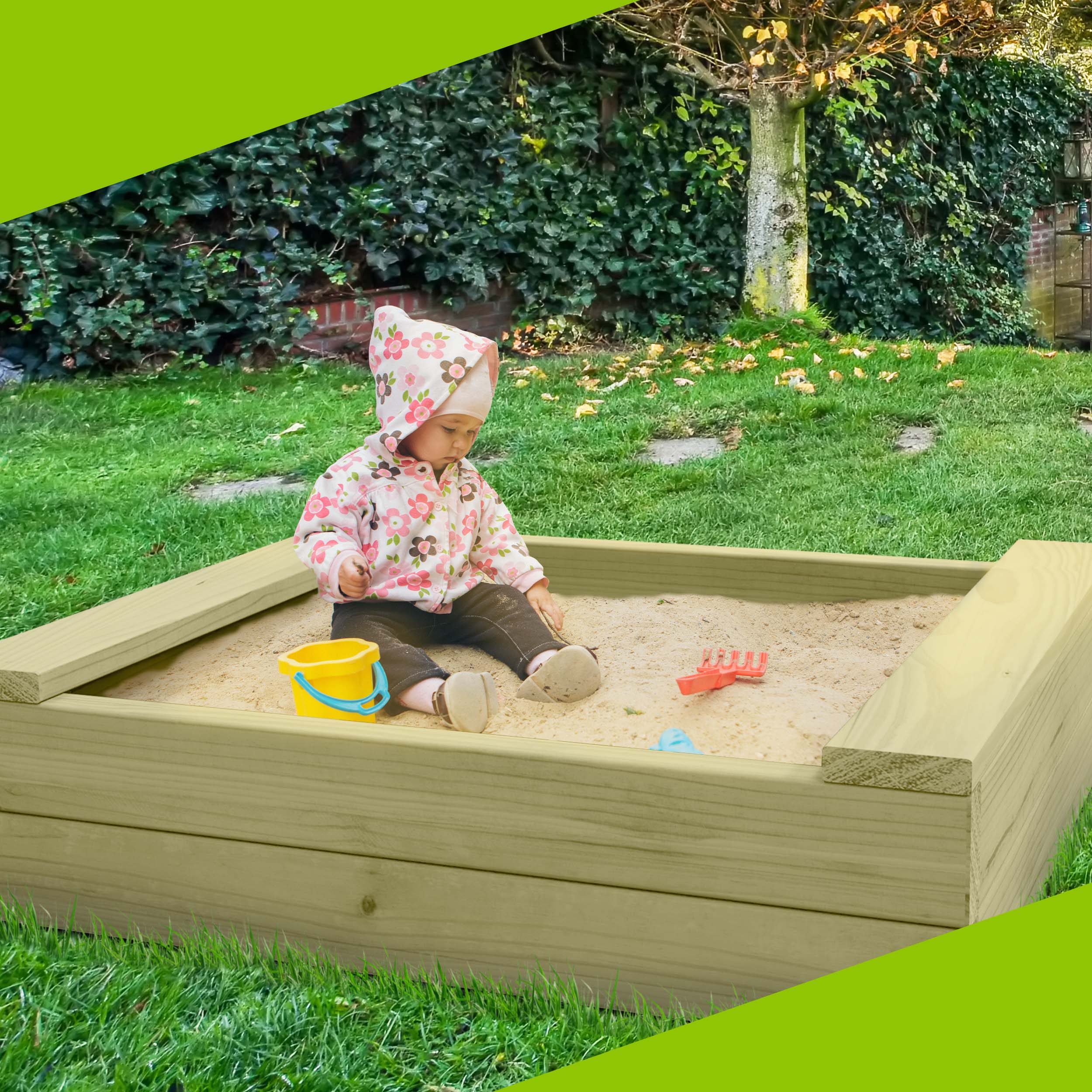 Sandkasten XXL Bär Bohlen aus Kiefernholz 60 mm imprägniert Sandkiste Buddelkiste Sandbox