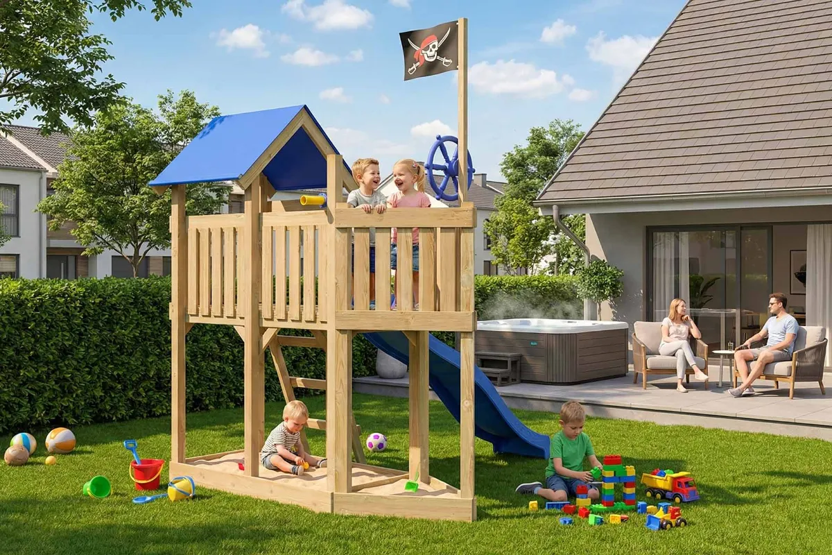 Spielturm Georg Aktiv mit Podest und Leiter