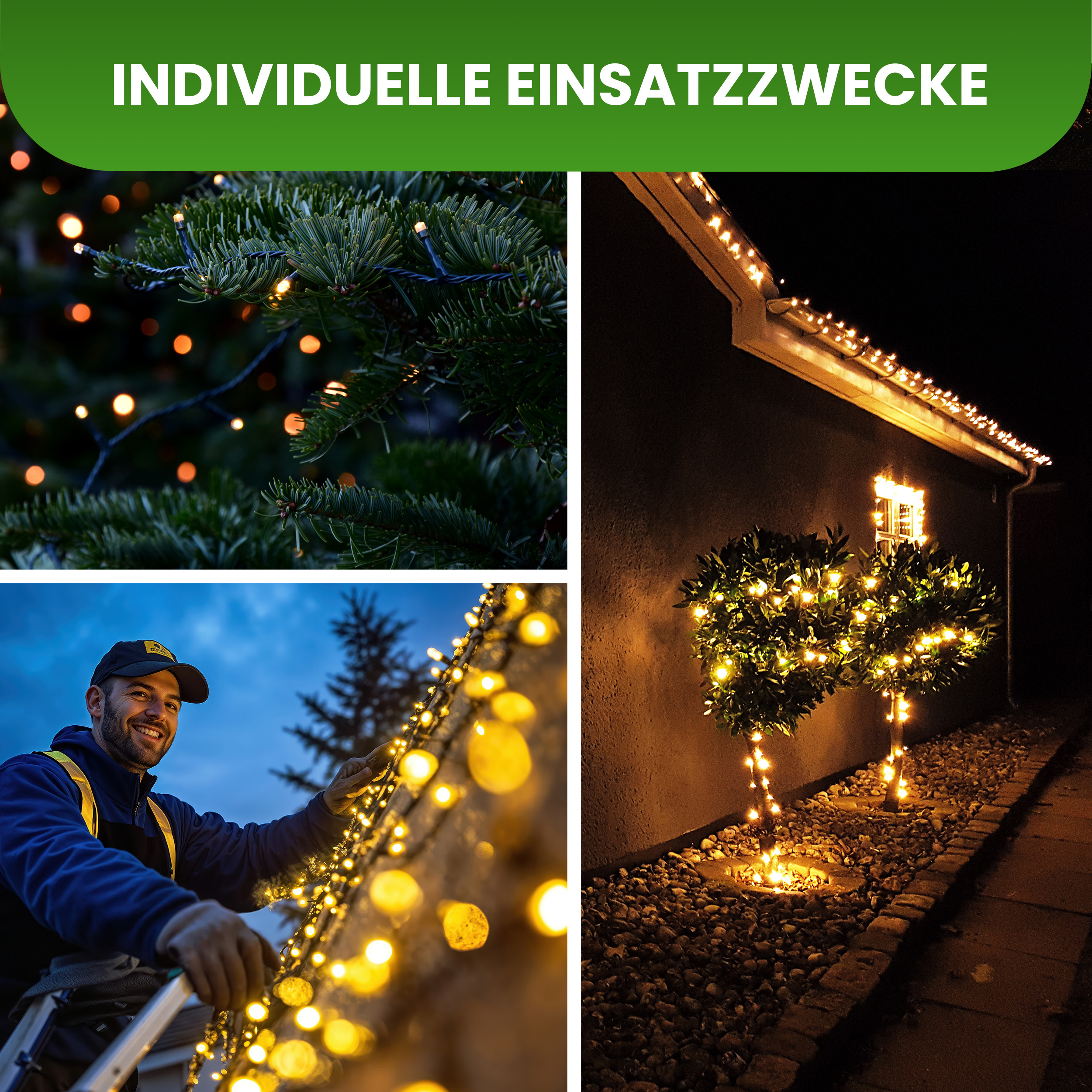 PRO CONNECT LED Lichterkette warmweiß – IP44 für innen & außen