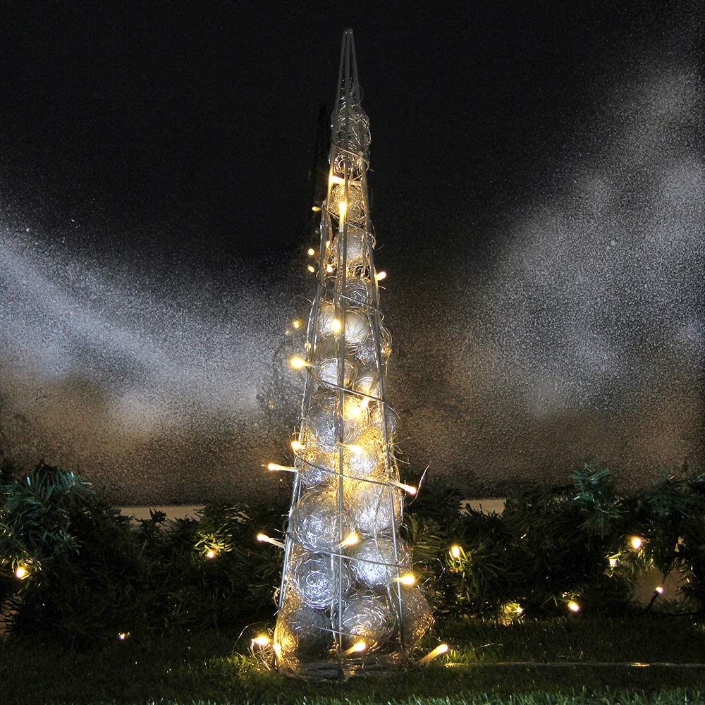 Pyramide 60 cm aus Draht 30 LED warmweiß Weihnachtspyramide Innendekoration