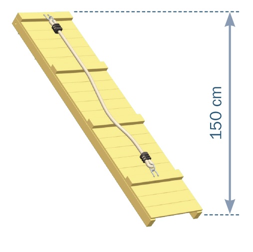 Kletterrampe mit Seil Kletterwand Kiefer imprägniert für Spielturm Stelzenhaus mit Podesthöhe 150 cm