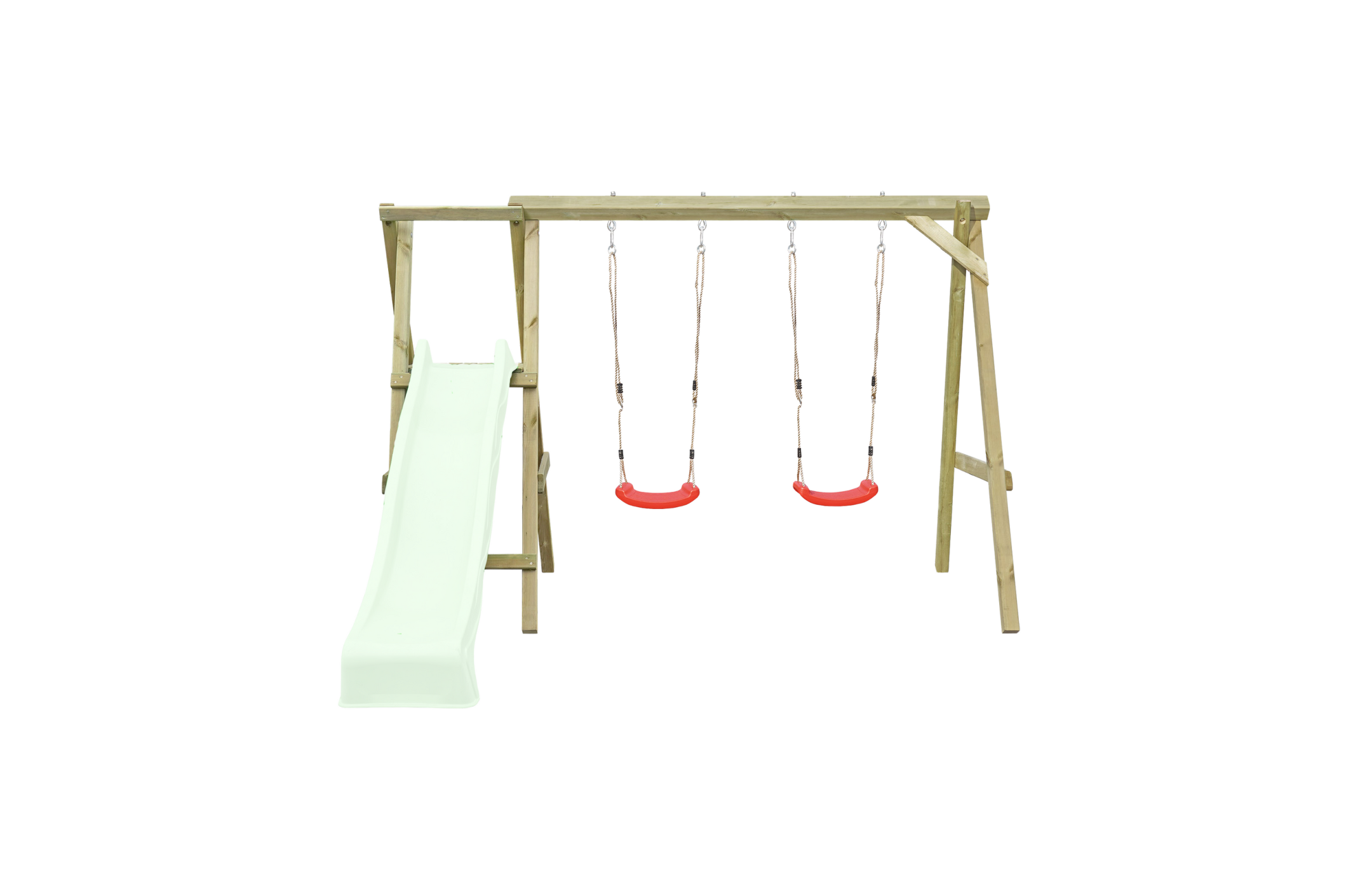 Schaukelgerüst Typ 4.2 mit Doppelschaukel und Rutsche für Kinder