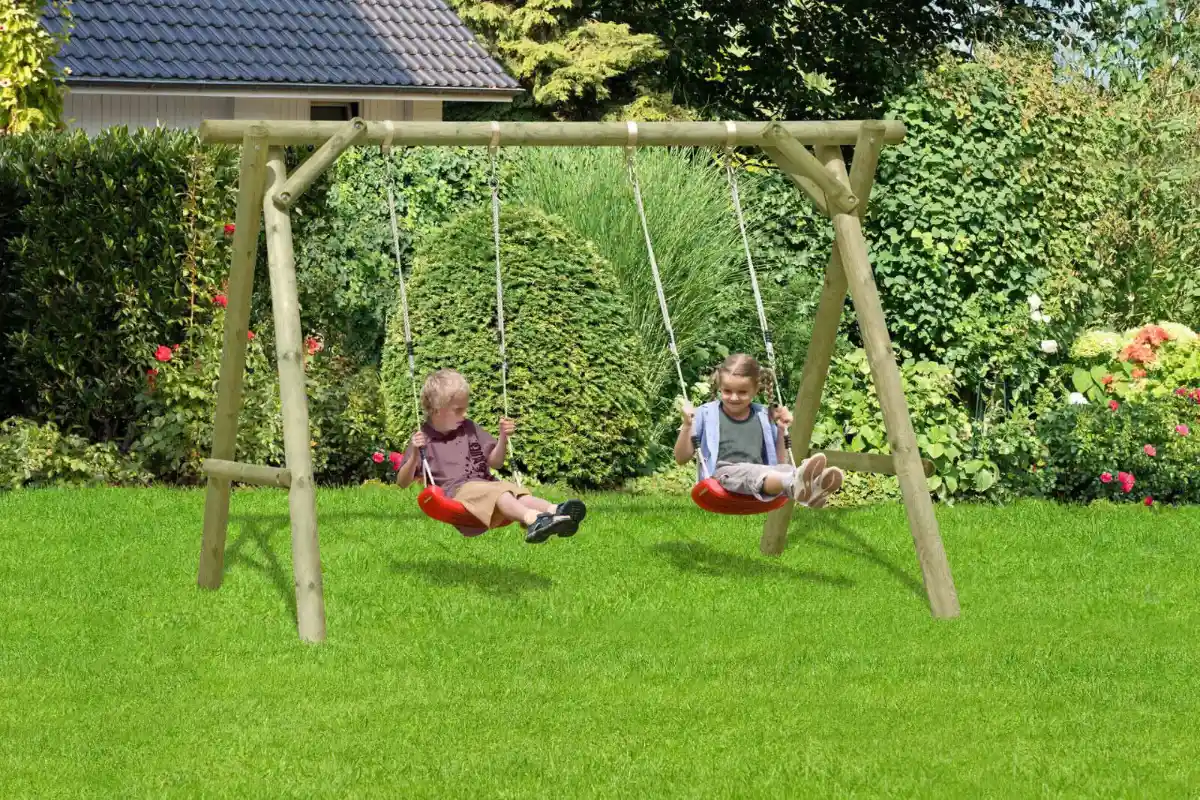 Gartenpirat Schaukelgestell Seebär Typ 1.2 aus Holz mit Doppelschaukel