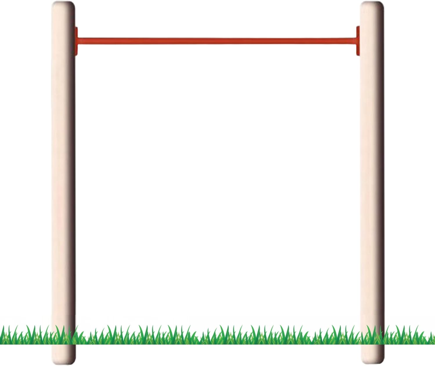 Turnreck aus Rundholz mit Reckstange rot Kletterstange Turnstange für draußen