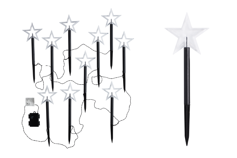 LED Leuchtstäbe 10er Set warmweiß Batteriebetrieben innen und außen