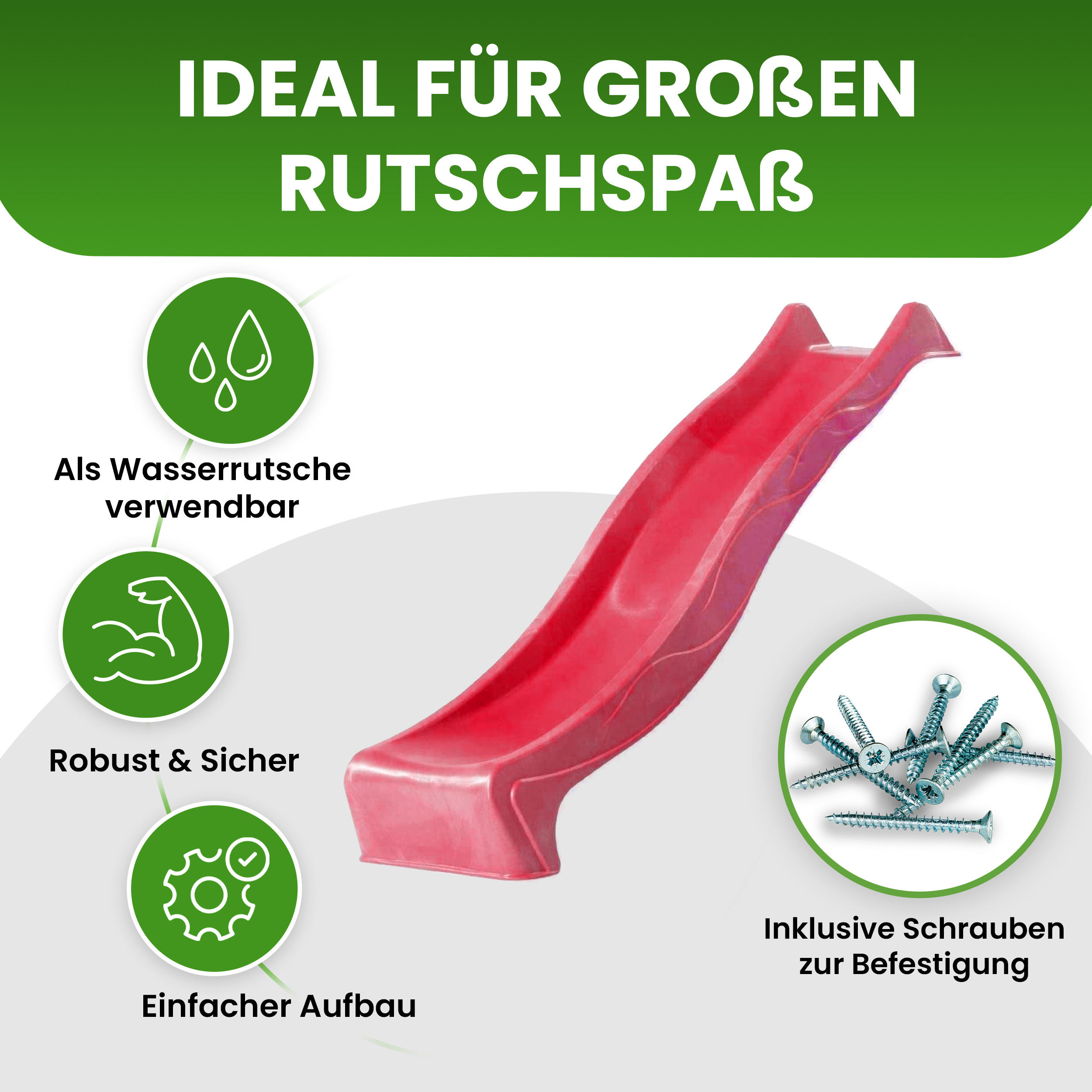 Wellenrutsche Länge 230 cm Rutsche für Podest 115-125 cm