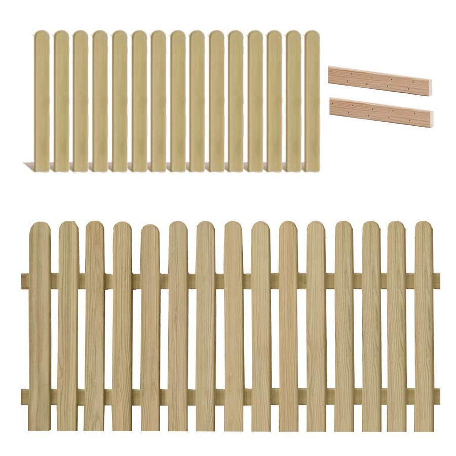 Holzpaket für Vorgartenzaun aus Lärchenholz Holzzaun mit 2 Riegeln