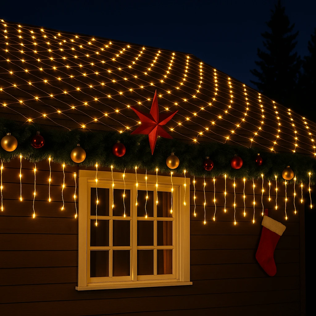 LED-Lichternetz 4×1 m warmweiß 160 LED