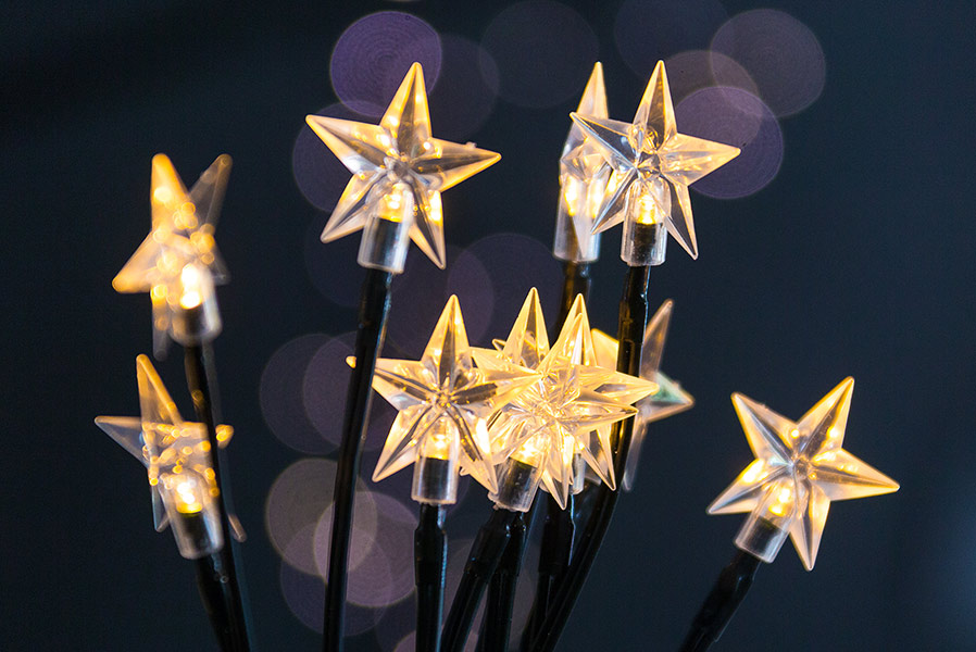 sterne-leuchtend LED-Sternenleuchtstäbe 3-er Set LED warmweiß Gartenbeleuchtung