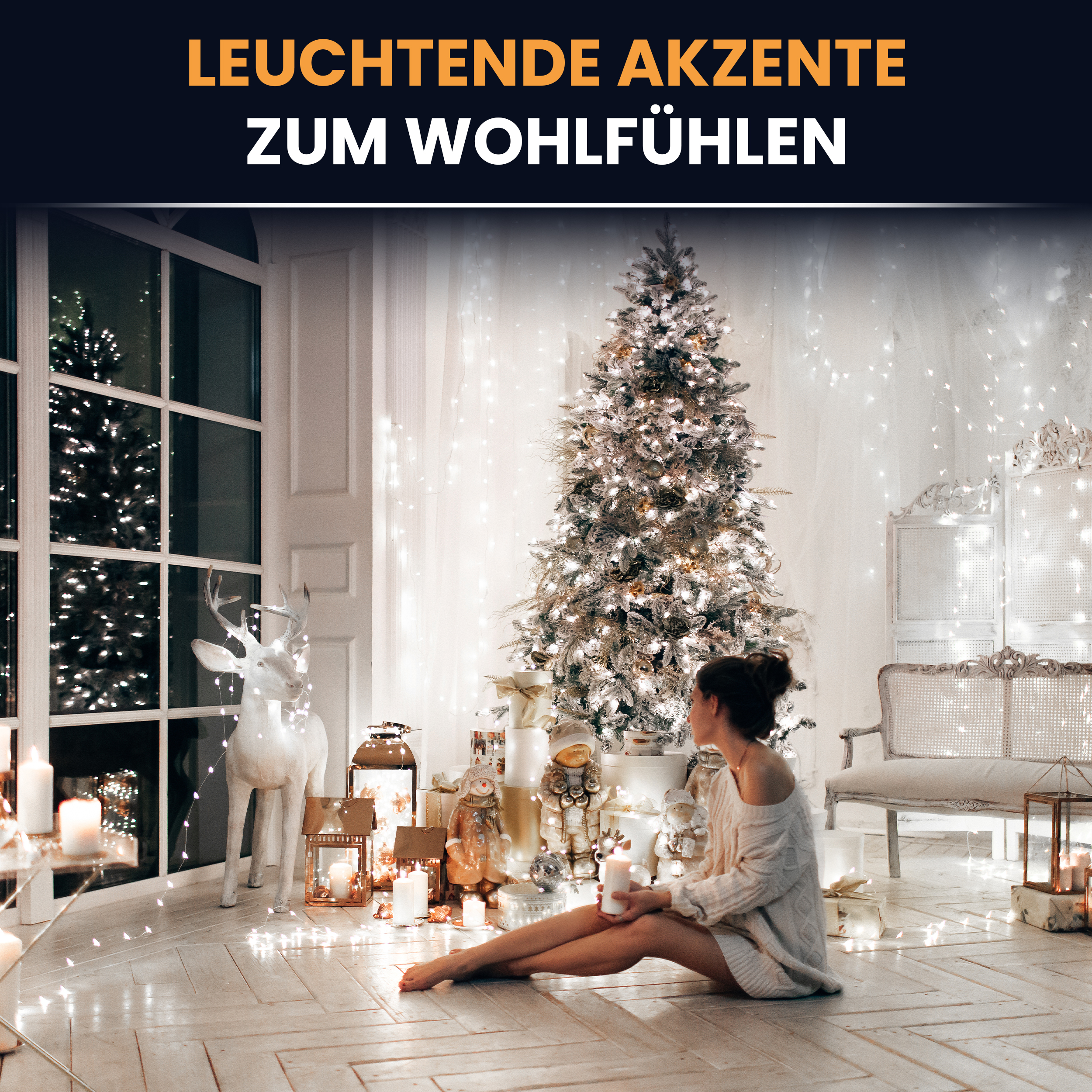 LED-Lichterkette Christbaum LED Lichterkette Dekobeleuchtung Timer 8 Programme Weihnachtsbeleuchtung