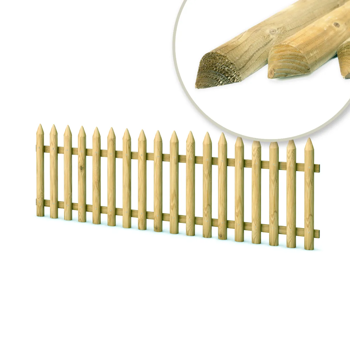 Holzpaket für Gartenzaun Lattenzaun inkl. Schrauben 180 cm breit Kiefer imprägniert Typ C 100 cm hoch