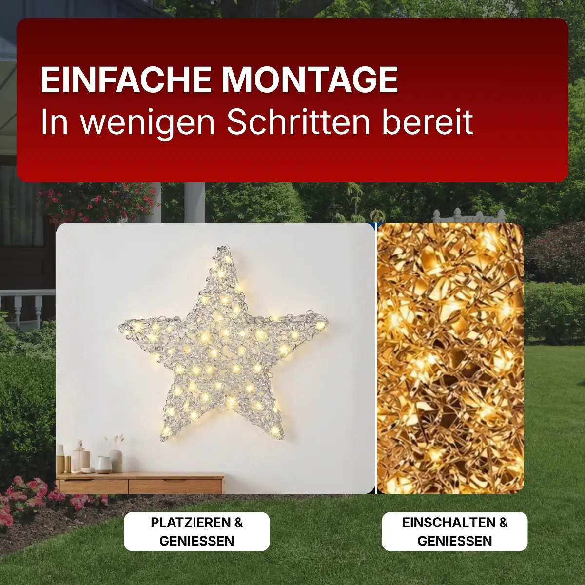 Stern mit 300 warmweißen LEDs
