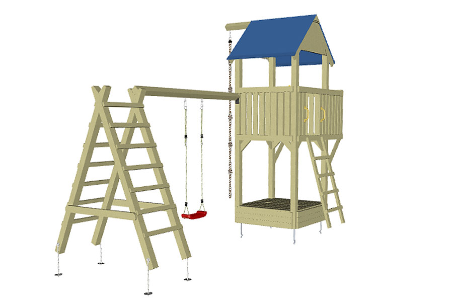 Spielturm Wikinger mit Schaukel