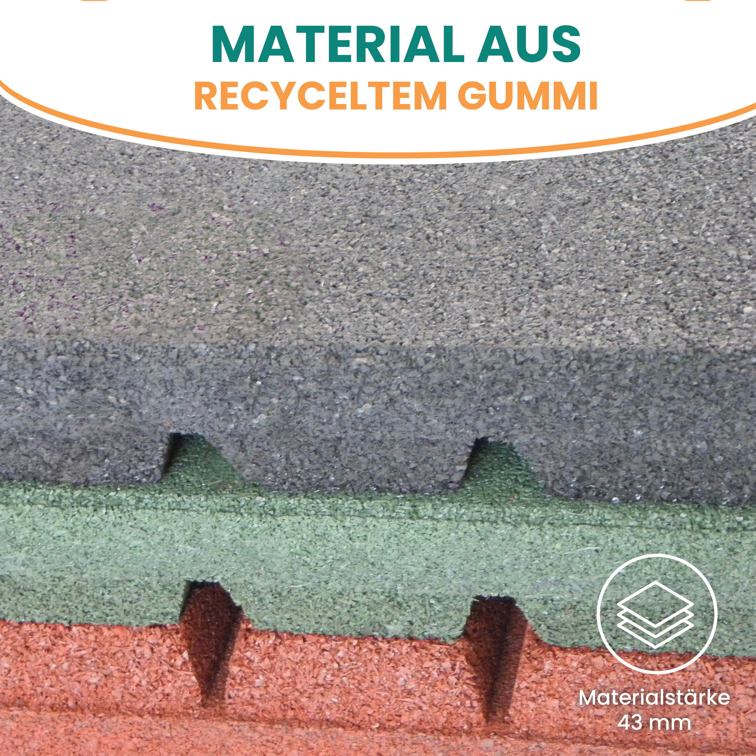 Fallschutzmatte 50x50 cm Gummimatte für Spieltürme Schaukel Rutsche Outdoor