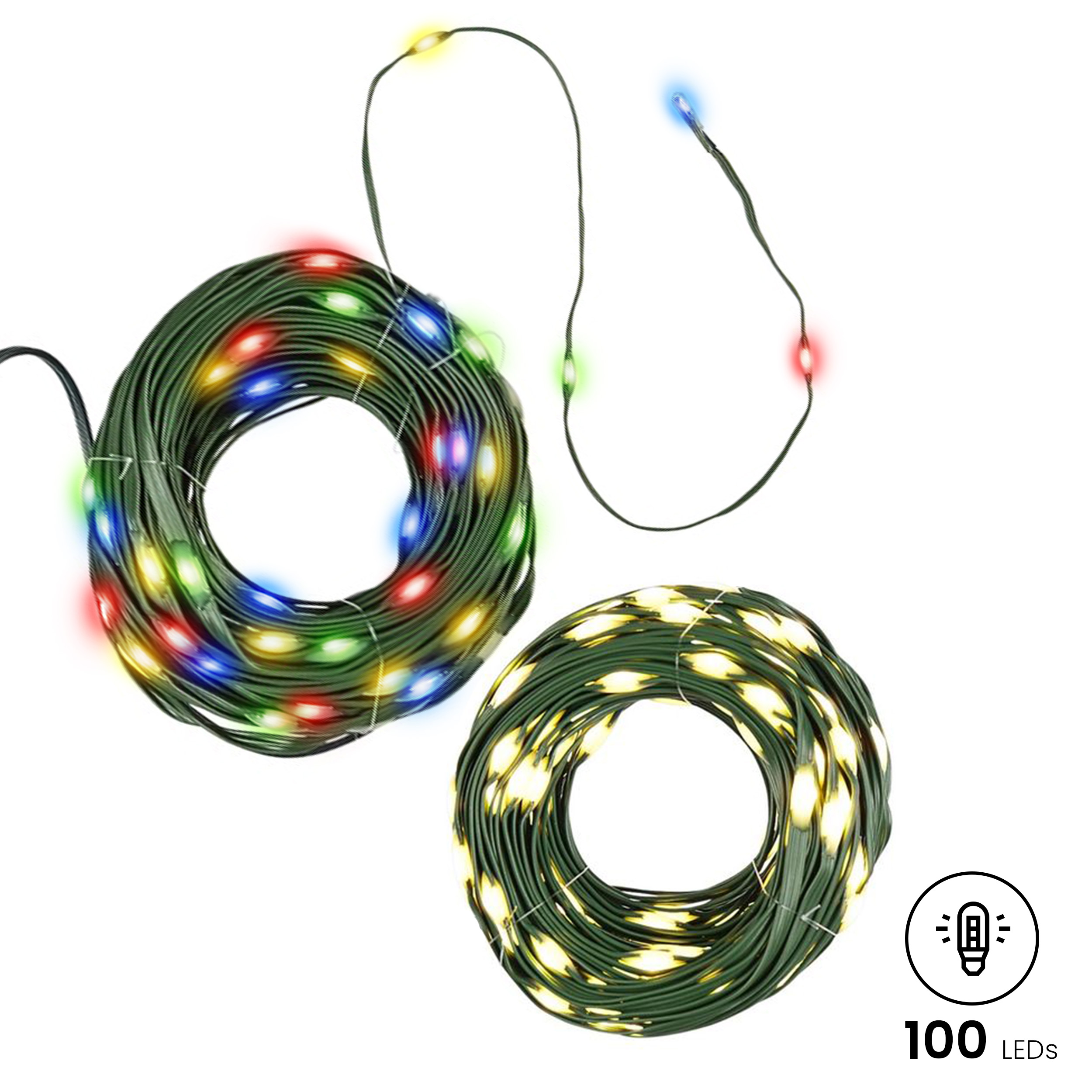 Weihnachtsbaum Lichterkette warmweiß – LED-Lichterkette außen/innen – Mit Timer und LED – Lichterkette für die Wand, Garten oder Party