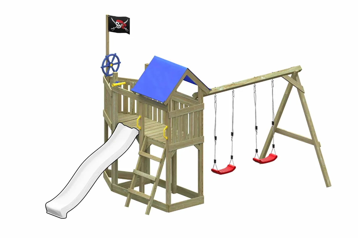 Spielturm Georg Fun mit Doppelschaukel und Podest