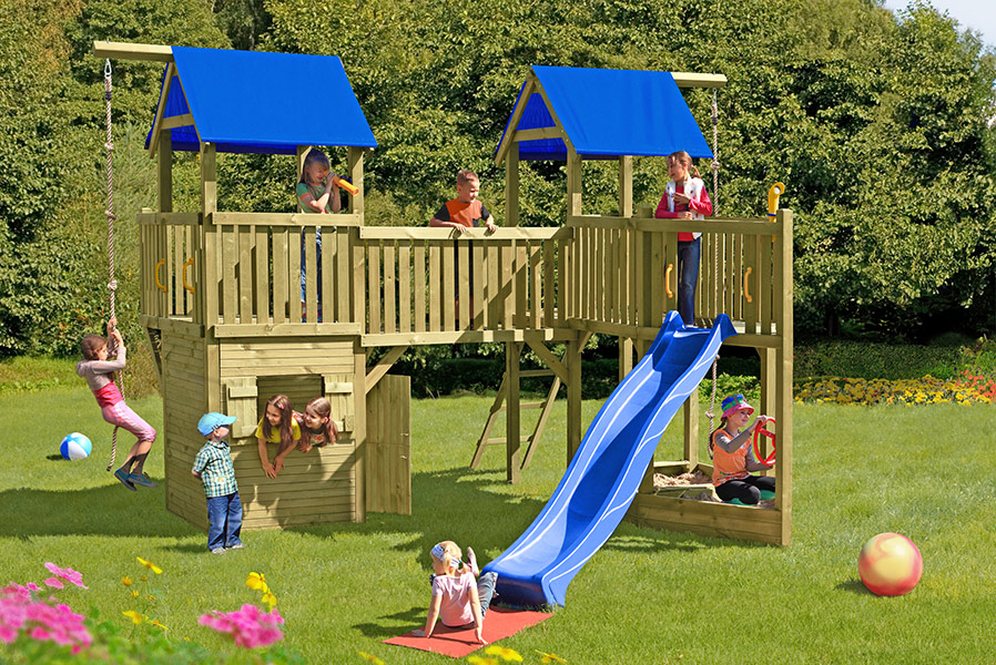 Spielanlage Freibeuter mit 2x Spielturm Spielhaus Rutsche