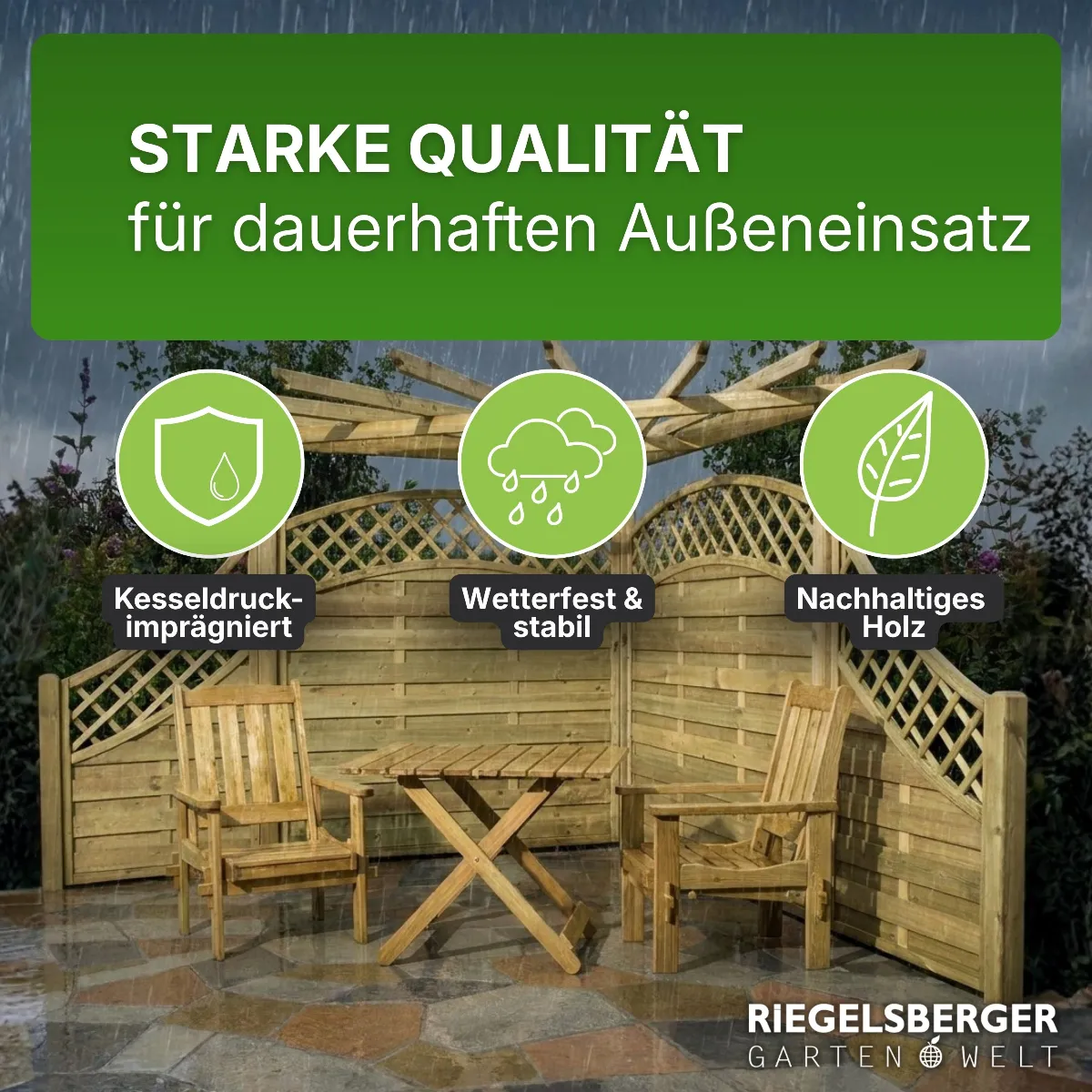 Eckpergola 240 x 240 x 220 cm Pergola aus Holz für Terrasse Gartenecke