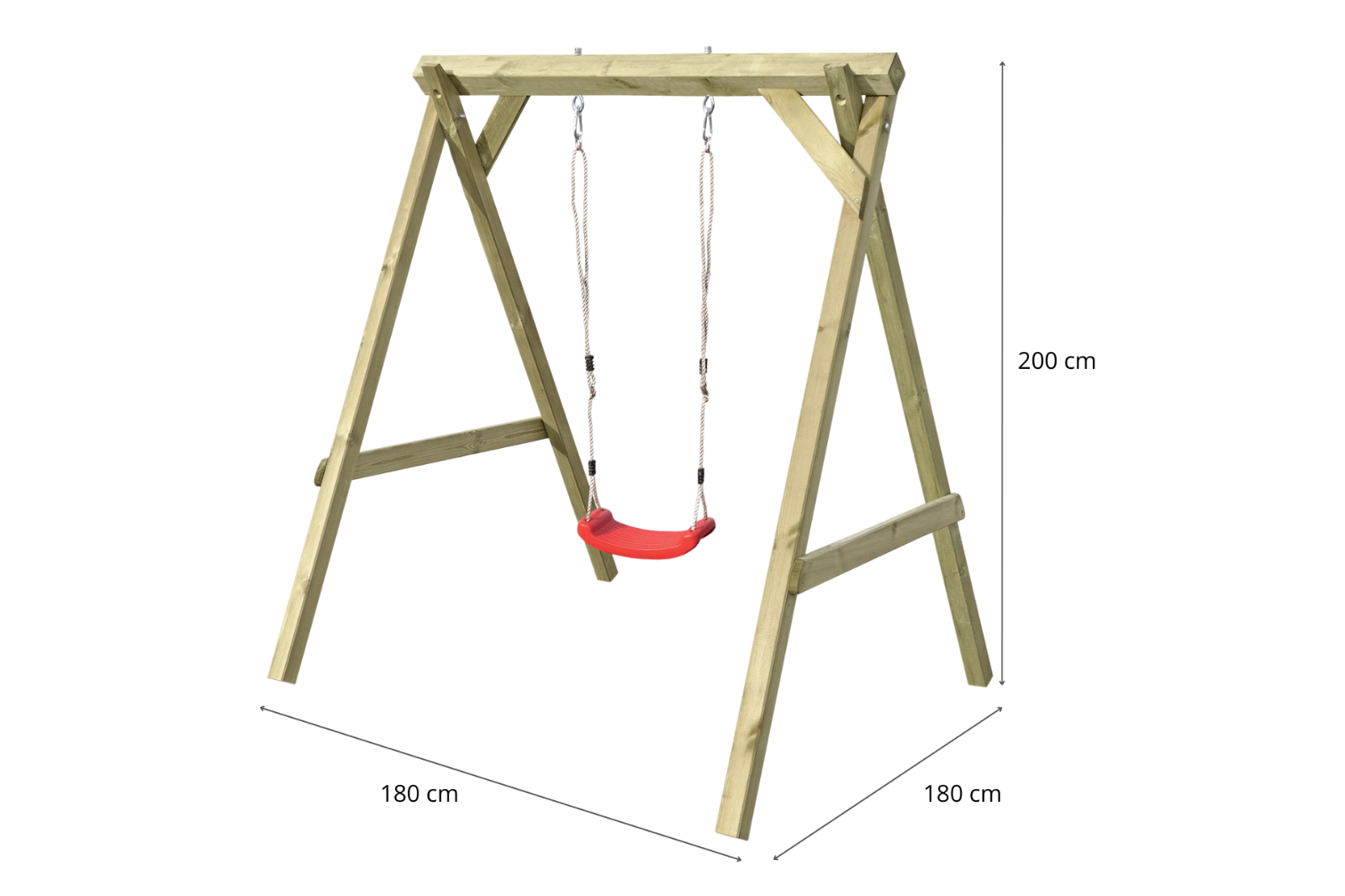 Schaukelgerüst für Kinder aus Holz Premium - Typ 1.1 Einzelschaukel