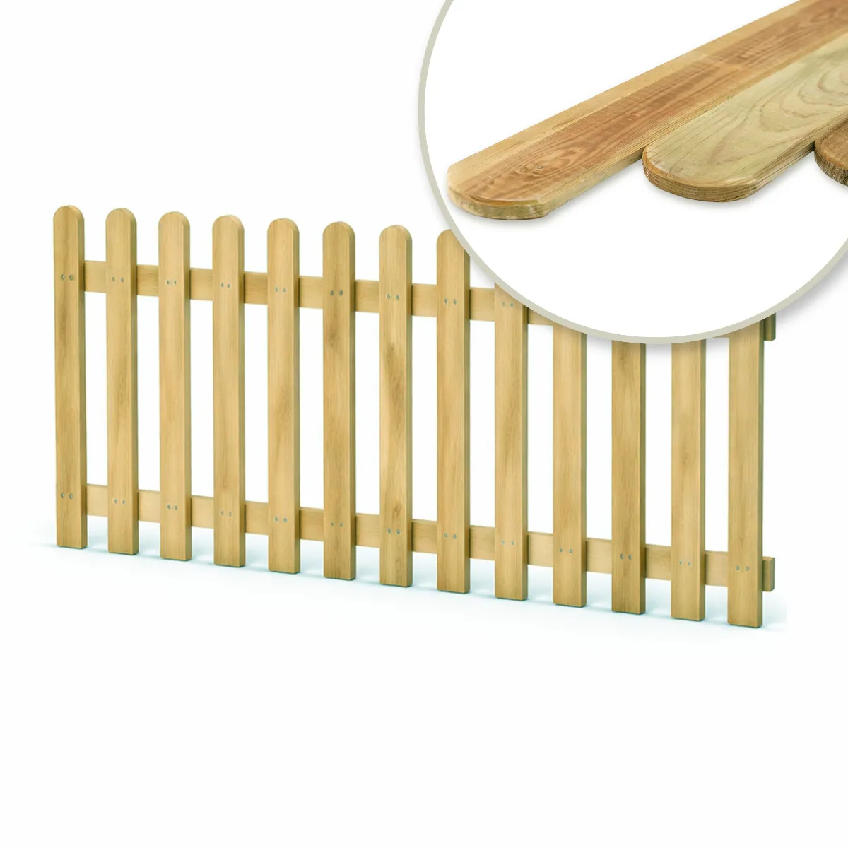 Holzpaket für Gartenzaun Lattenzaun inkl. Schrauben 180 cm lang Kiefer imprägniert Typ A 60 cm hoch
