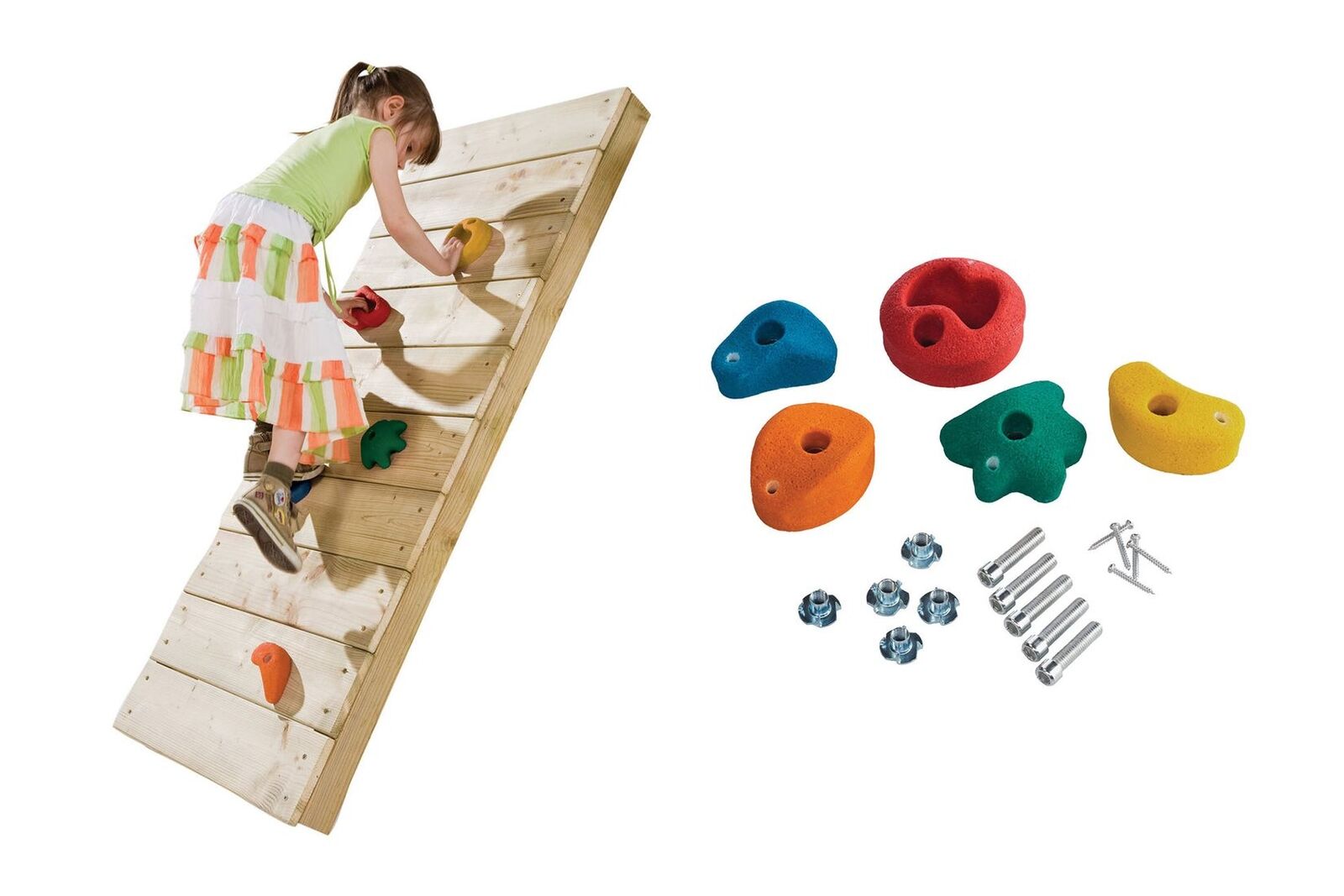 Klettersteine Set 5 Stück bunt mit Drehsicherung Klettergriffe inkl. Schrauben