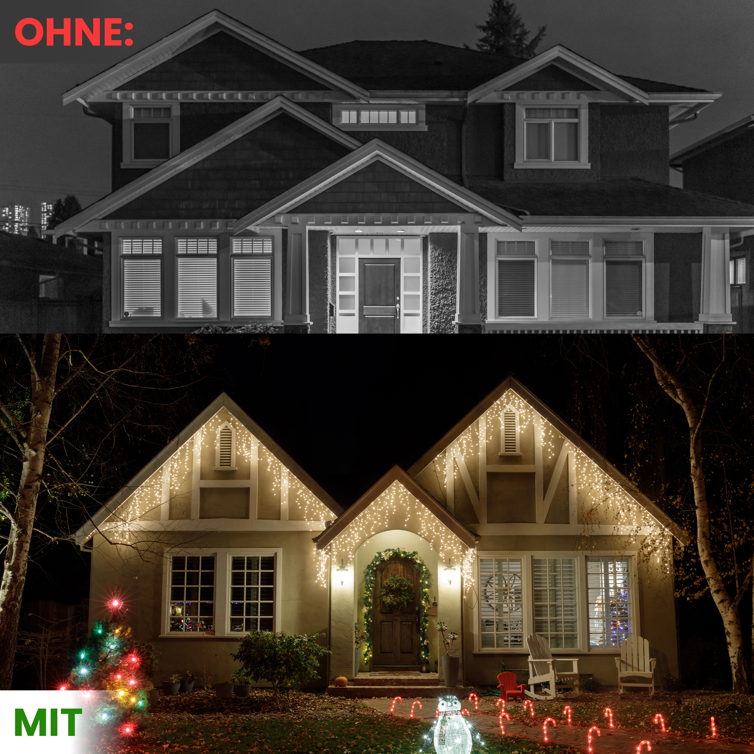 Gartenpirat LED-Eisregen-Lichterkette 6 m bernsteinfarben IP44