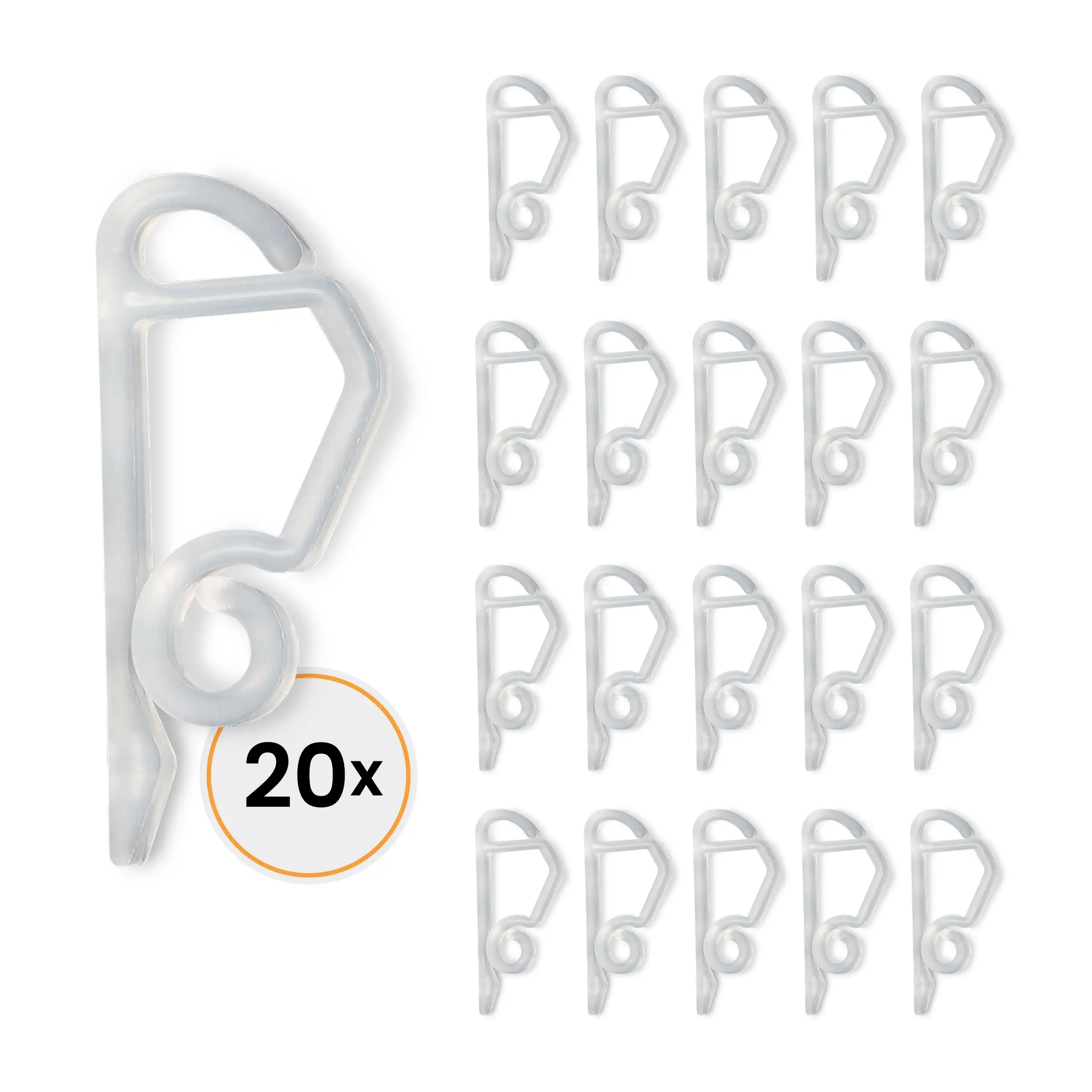 Befestigungshaken für Lichterketten 20 Stück transparent Dachrinnenhaken Kunststoffhaken