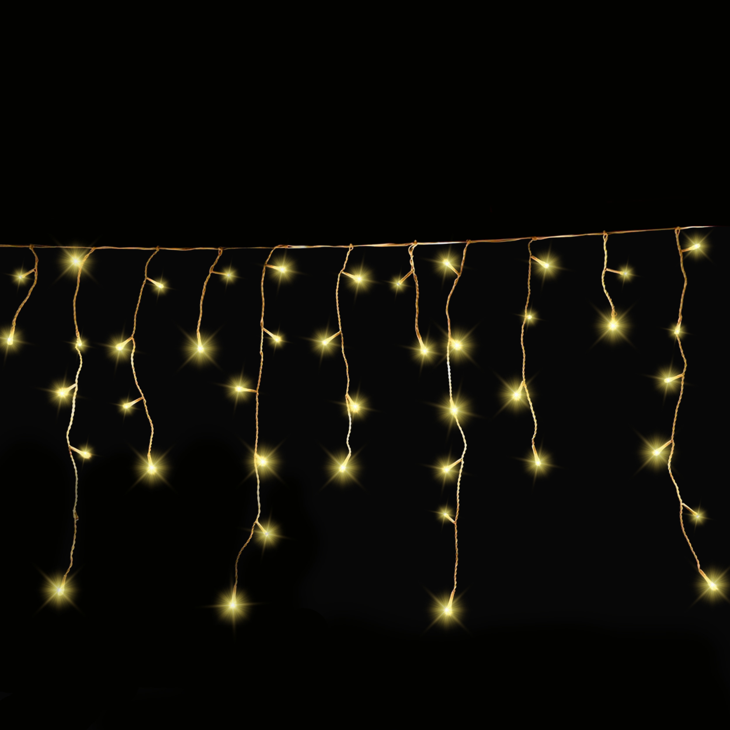 Gartenpirat LED-Eisregen-Lichterkette 12 m bernsteinfarben IP44
