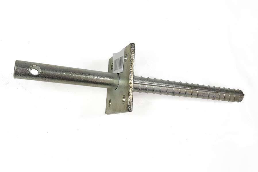 Pfostenträger mit Dorn und Steindolle zum Einbetonieren