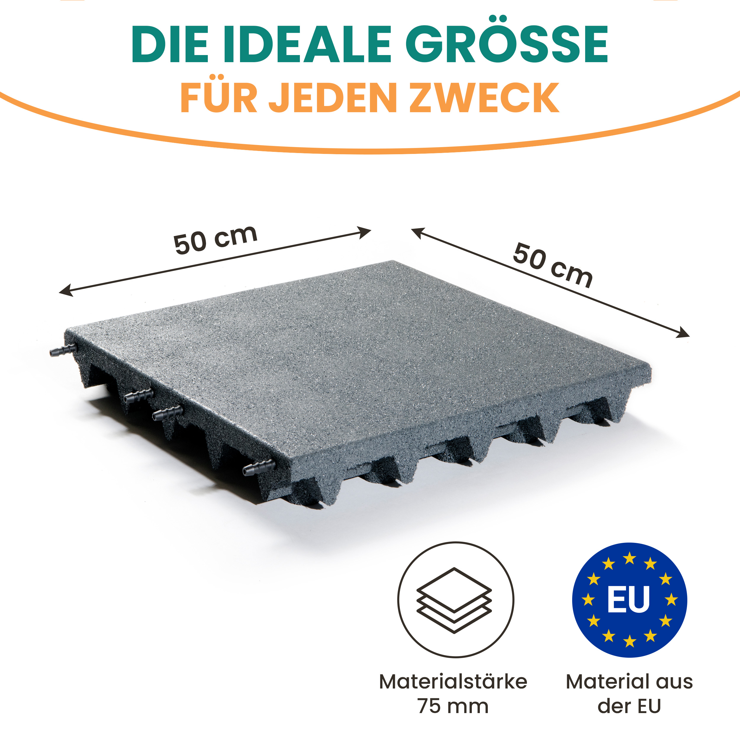 Fallschutzmatte 50x50 cm Gummimatte für Spieltürme Schaukel Rutsche Outdoor