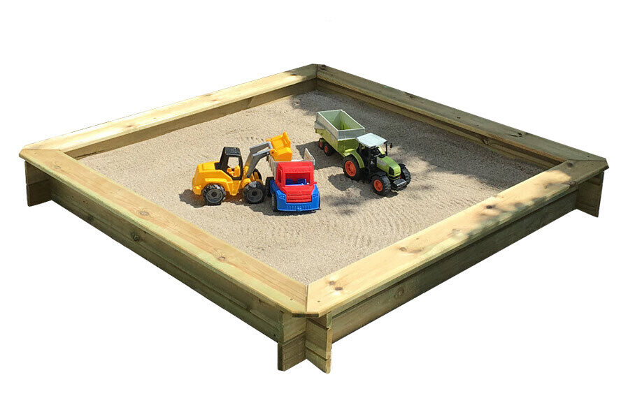 Sandkasten aus Holz imprägniert Aufbau mit Stecksystem
