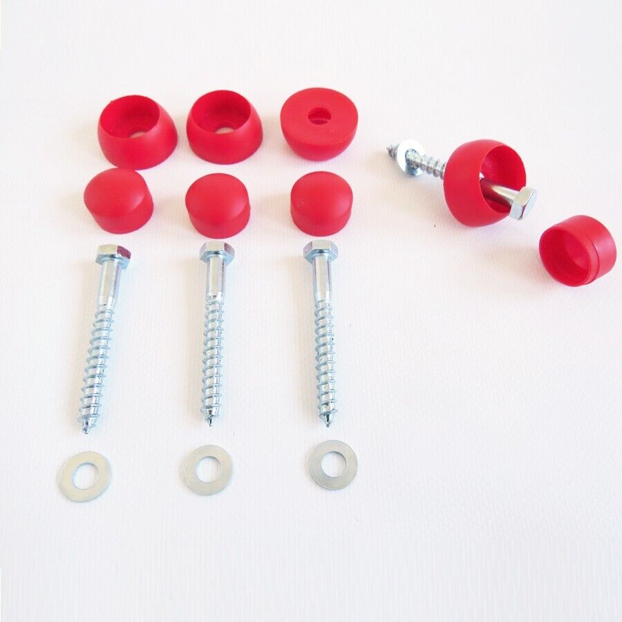 Schrauben für Reckstange Set mit 4 Holzschrauben und Schutzkappen für Turnstangen