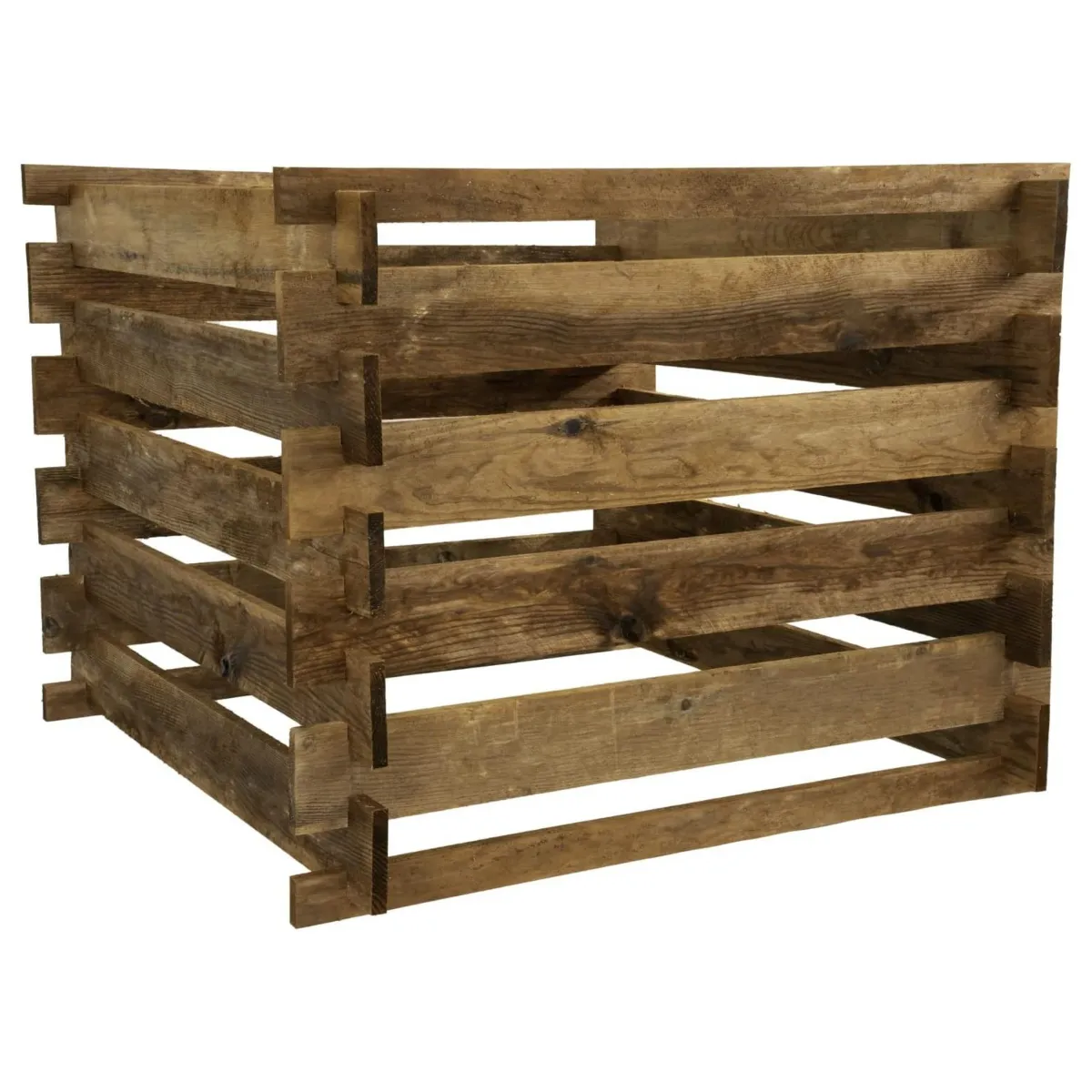 Komposter 90x90x70 cm für den Garten aus Holz mit Stecksystem Kompostsilo